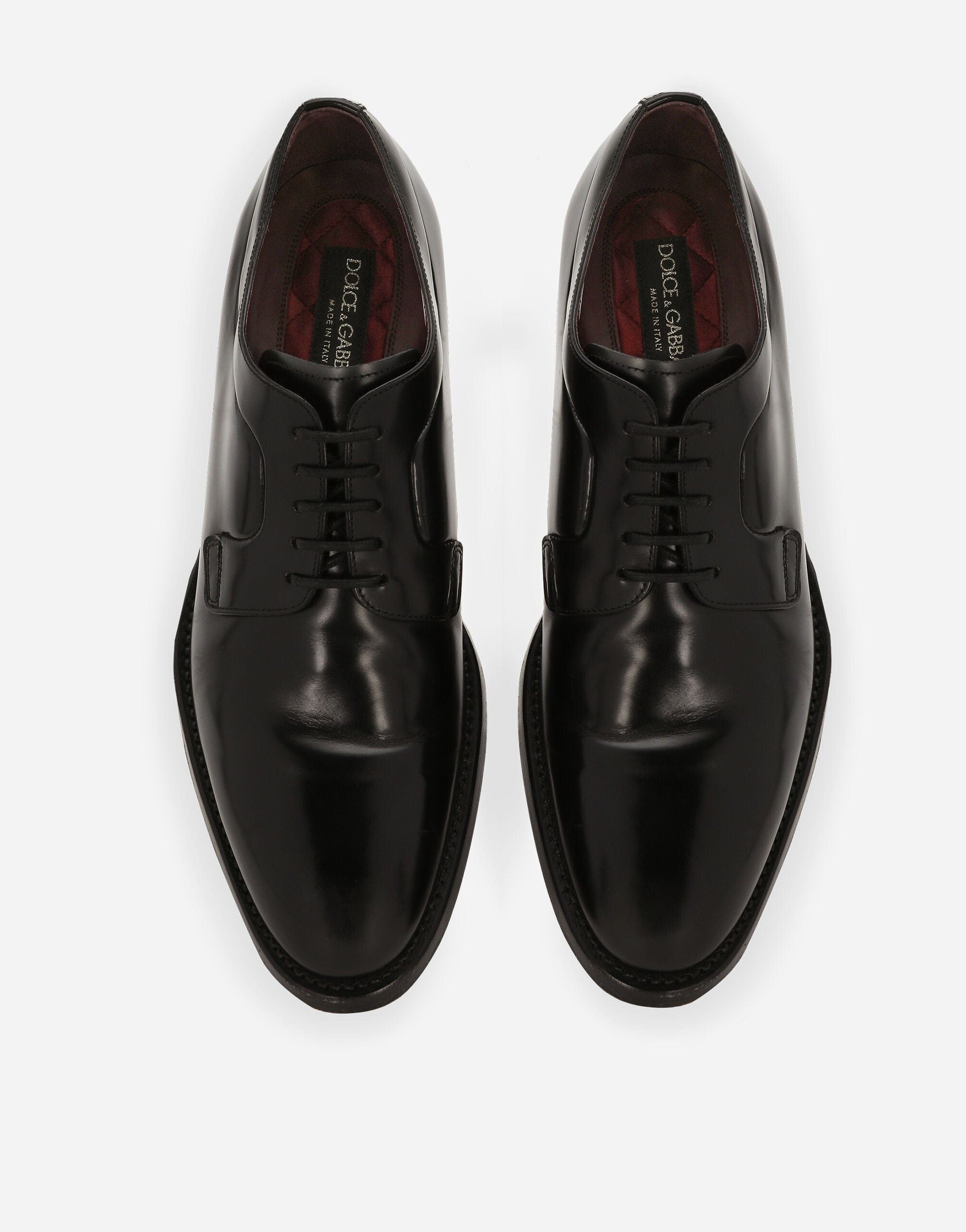 Dolce & Gabbana Black Brushed Calfskin Derby Shoes