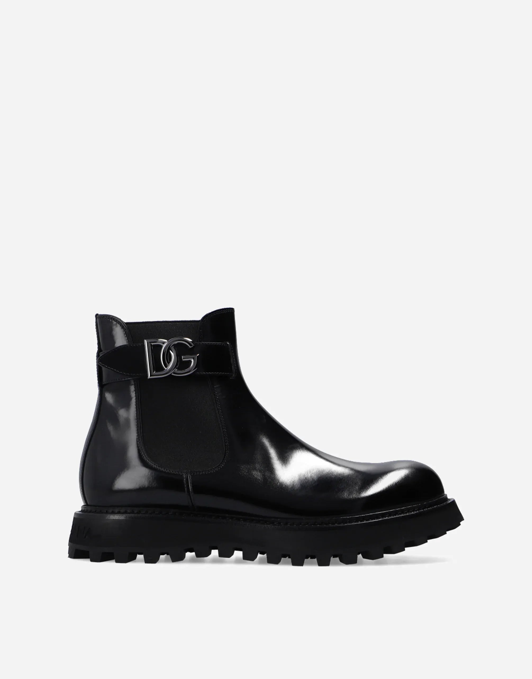 Dolce & Gabbana Black Brushed Leather Ankle Boots