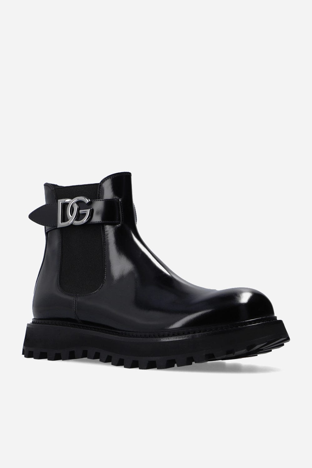 Dolce & Gabbana Black Brushed Leather Ankle Boots