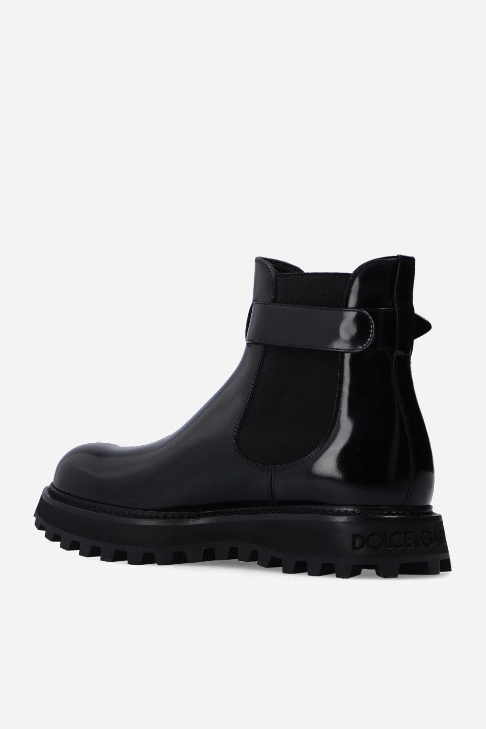 Dolce & Gabbana Black Brushed Leather Ankle Boots