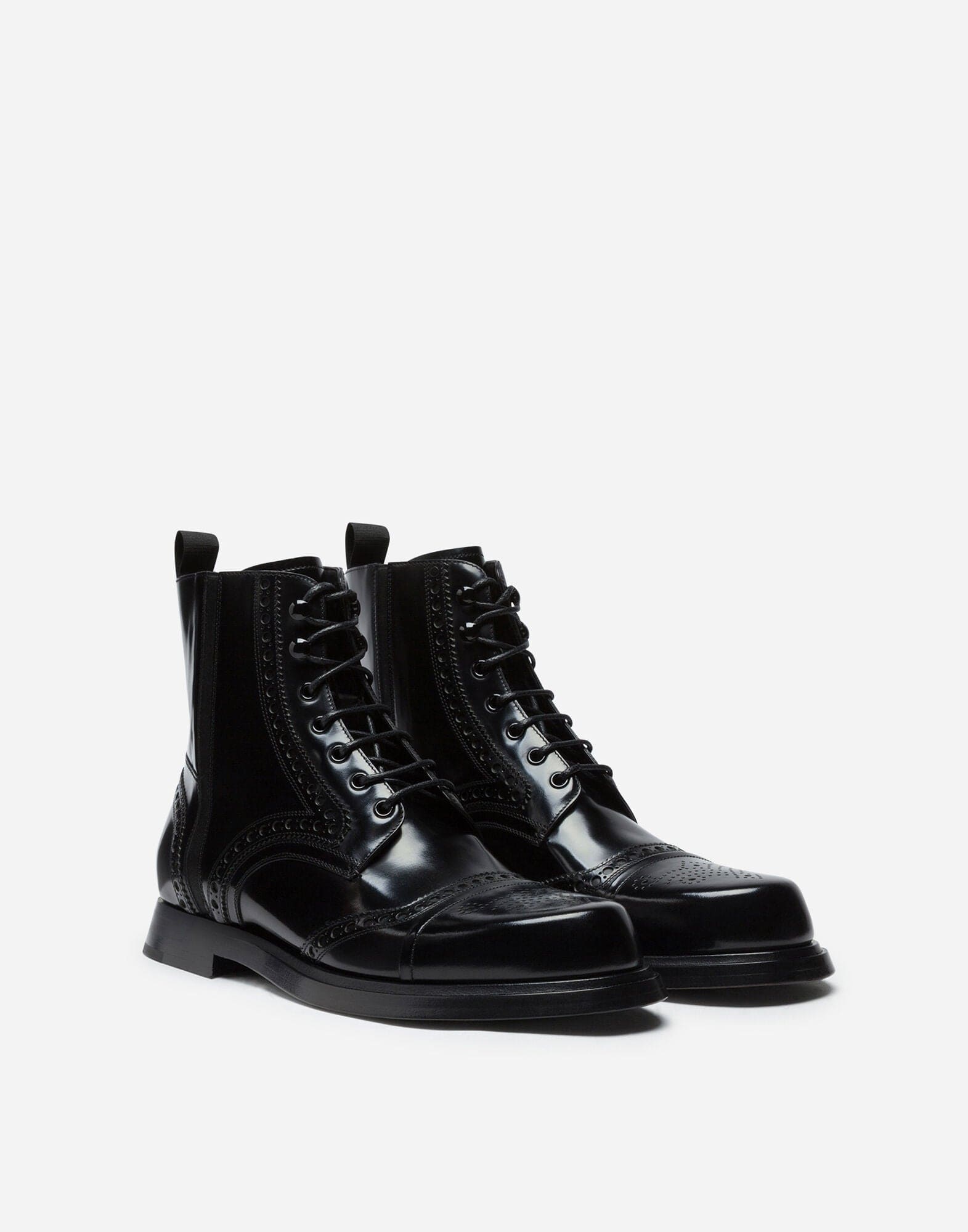 Dolce & Gabbana Black Calfskin Ankle Boots