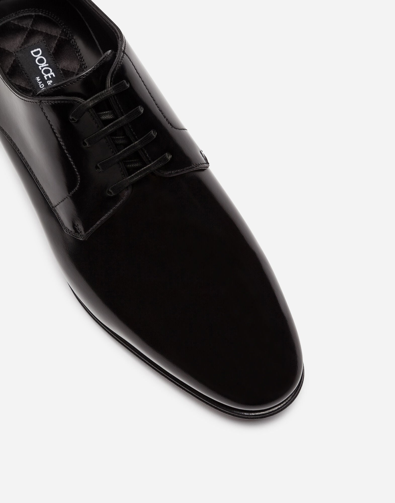 Dolce & Gabbana Black Calfskin Derby Shoes
