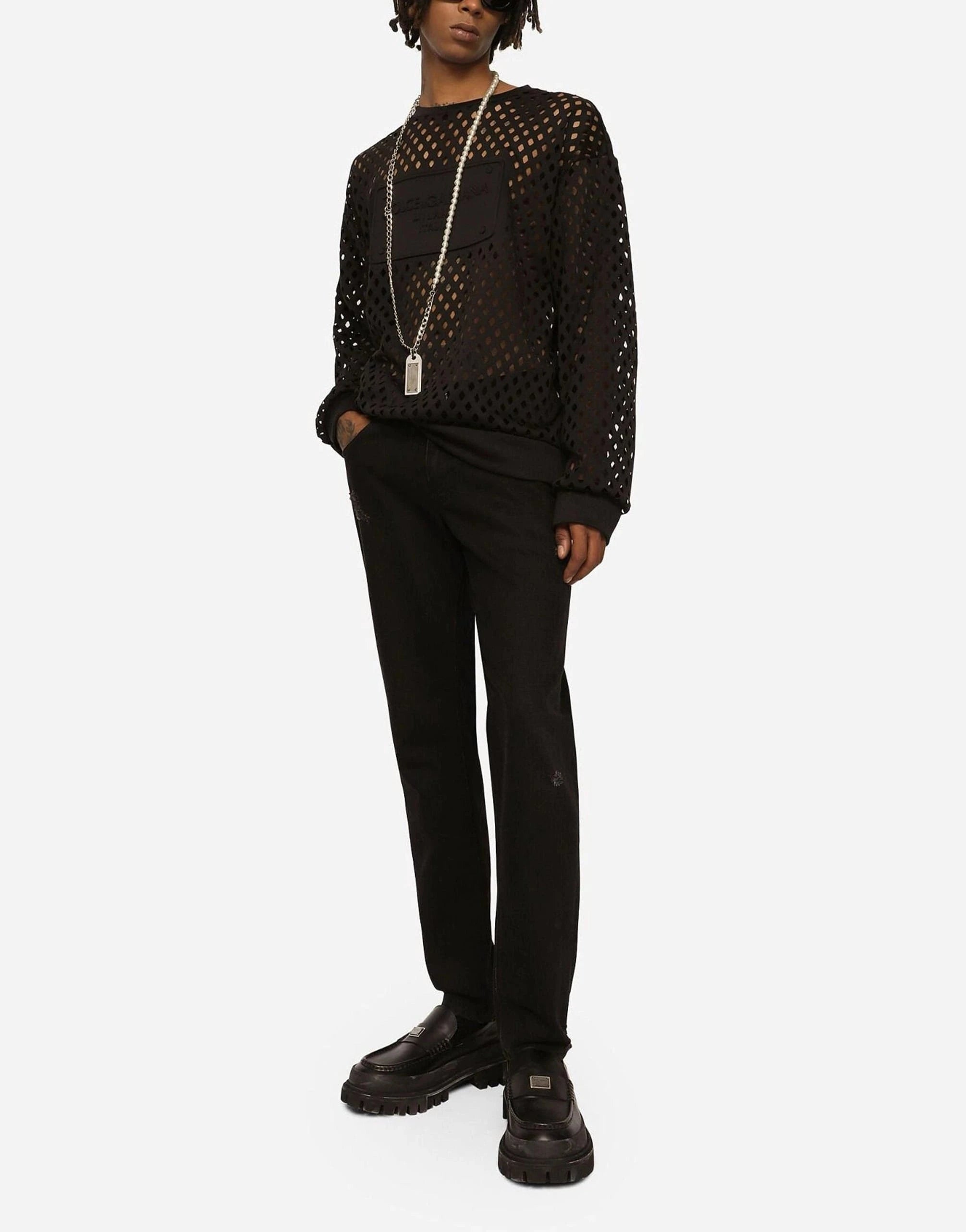 Dolce & Gabbana Black Cotton Denim Jeans