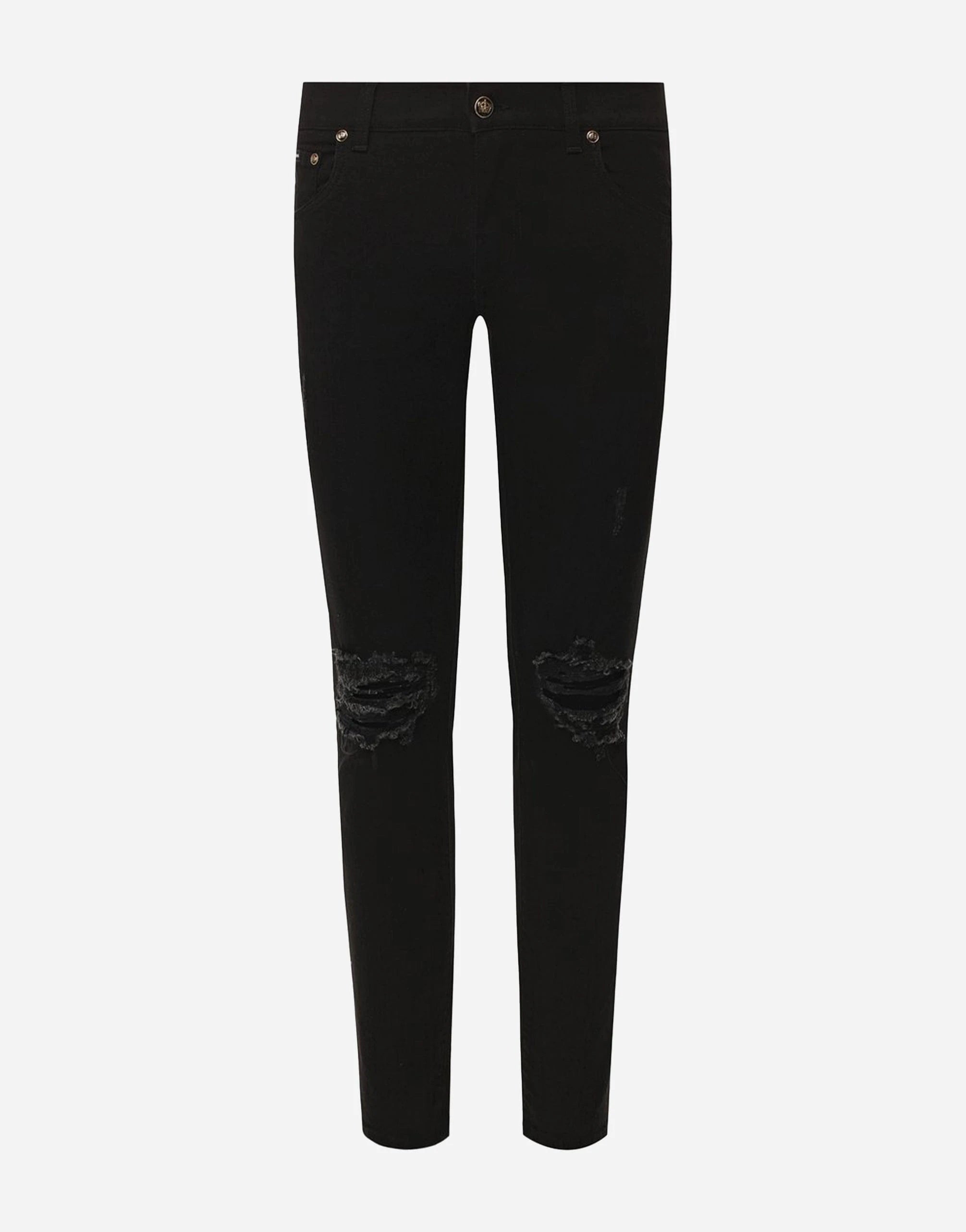 Dolce & Gabbana Black Cotton Slim Jeans