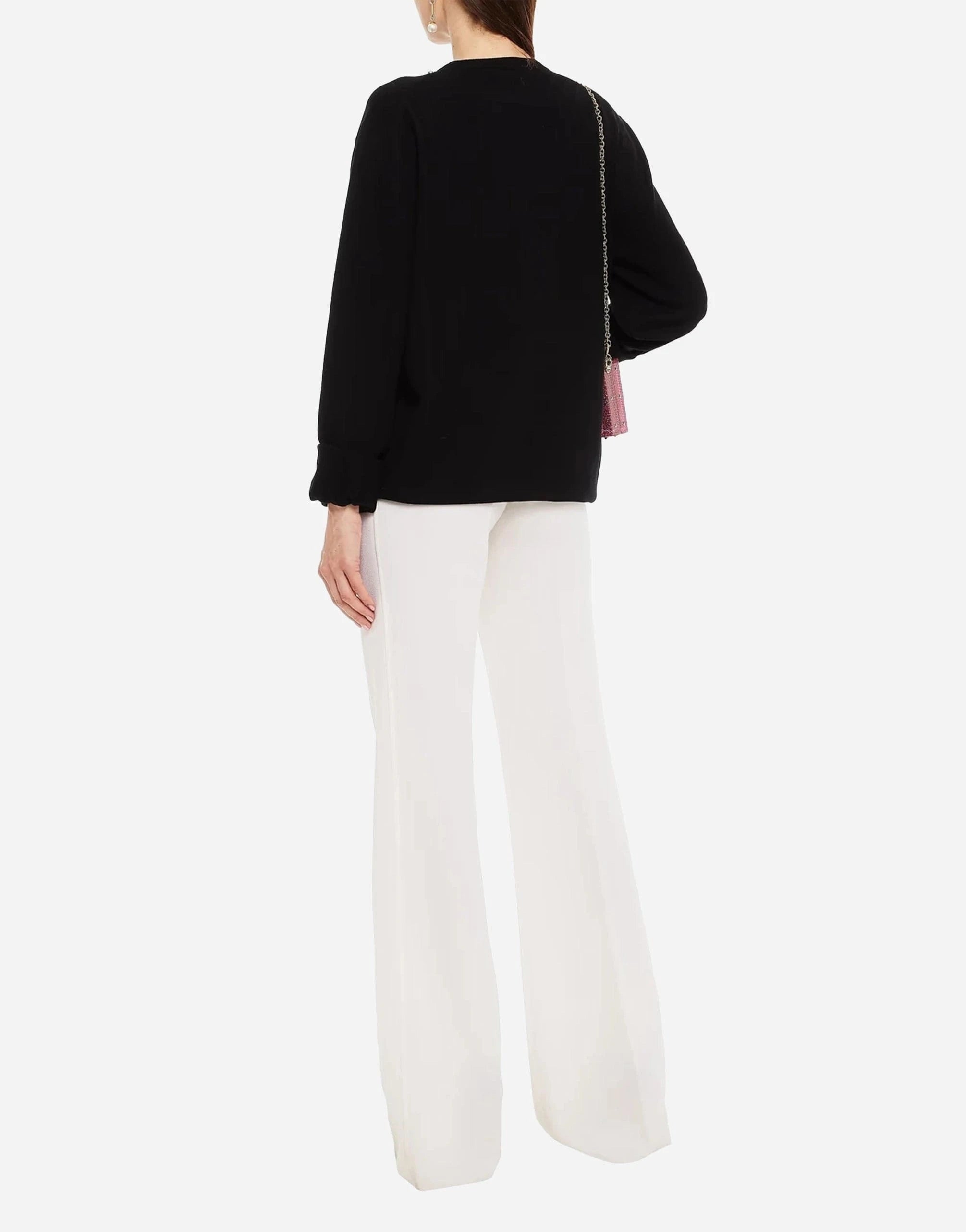 Dolce & Gabbana Black Crystal-Embellished Cashmere Sweater