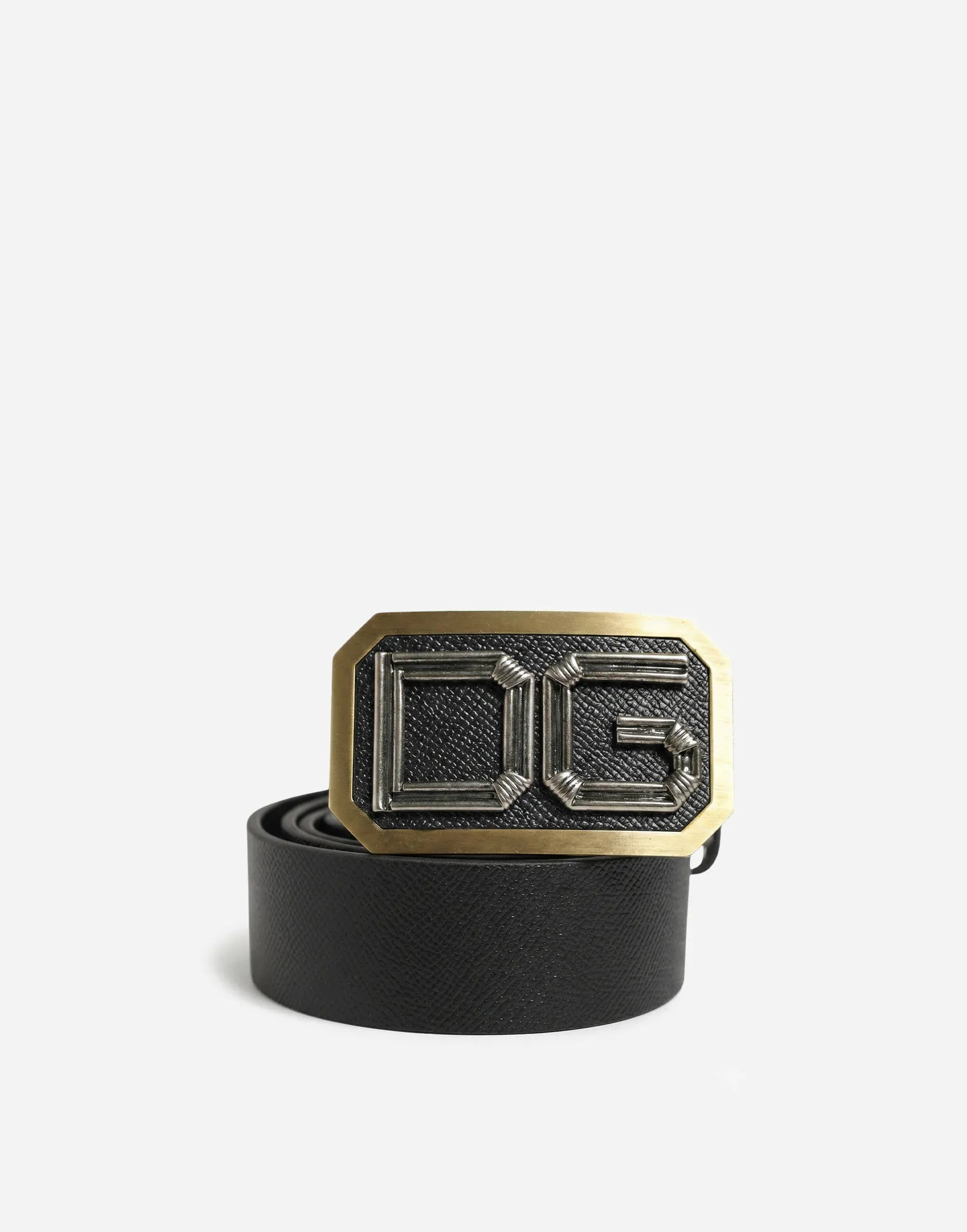 Dolce & Gabbana Black DG Logo Leather Belt