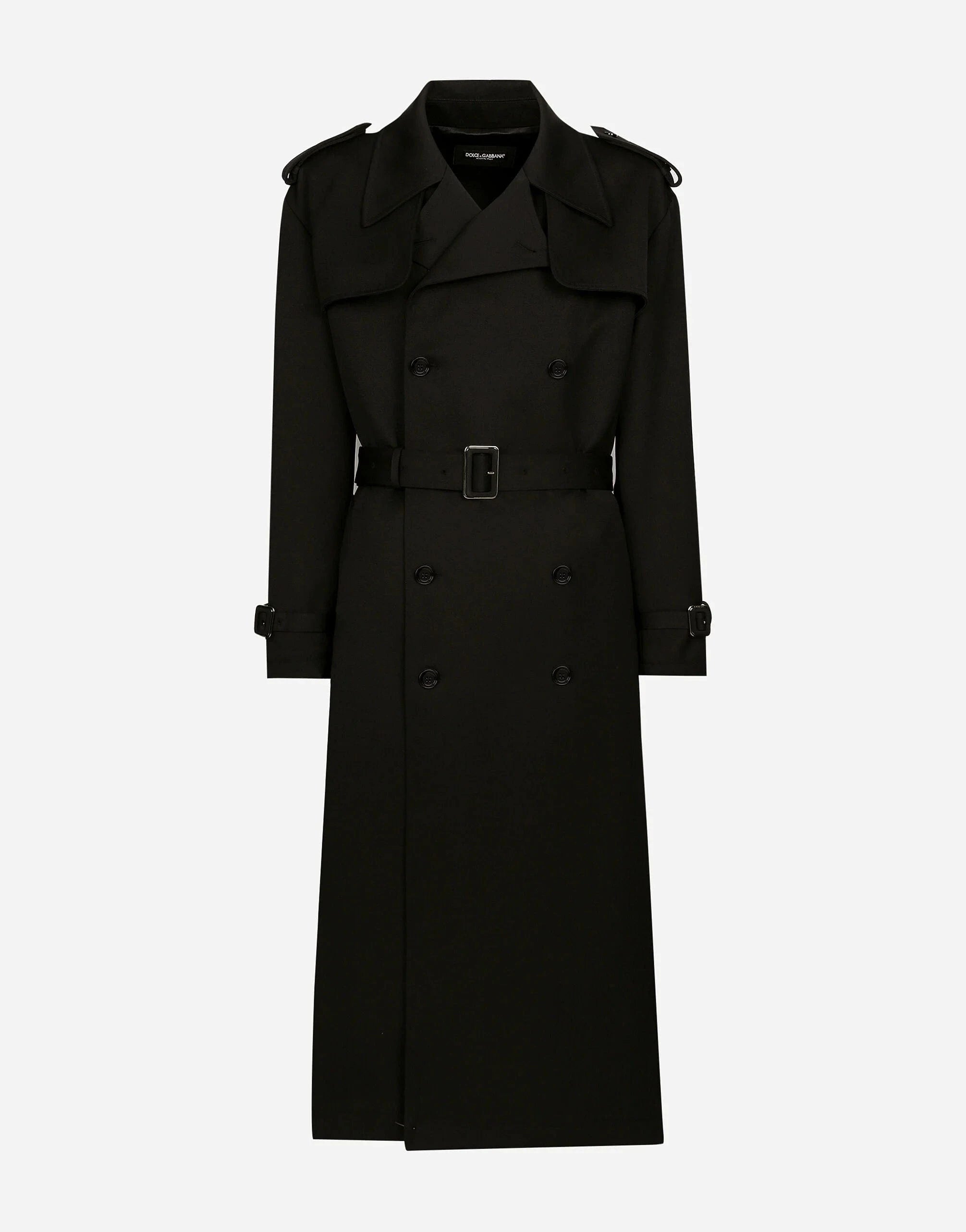 Dolce & Gabbana Black Double-Breasted Wool Coat