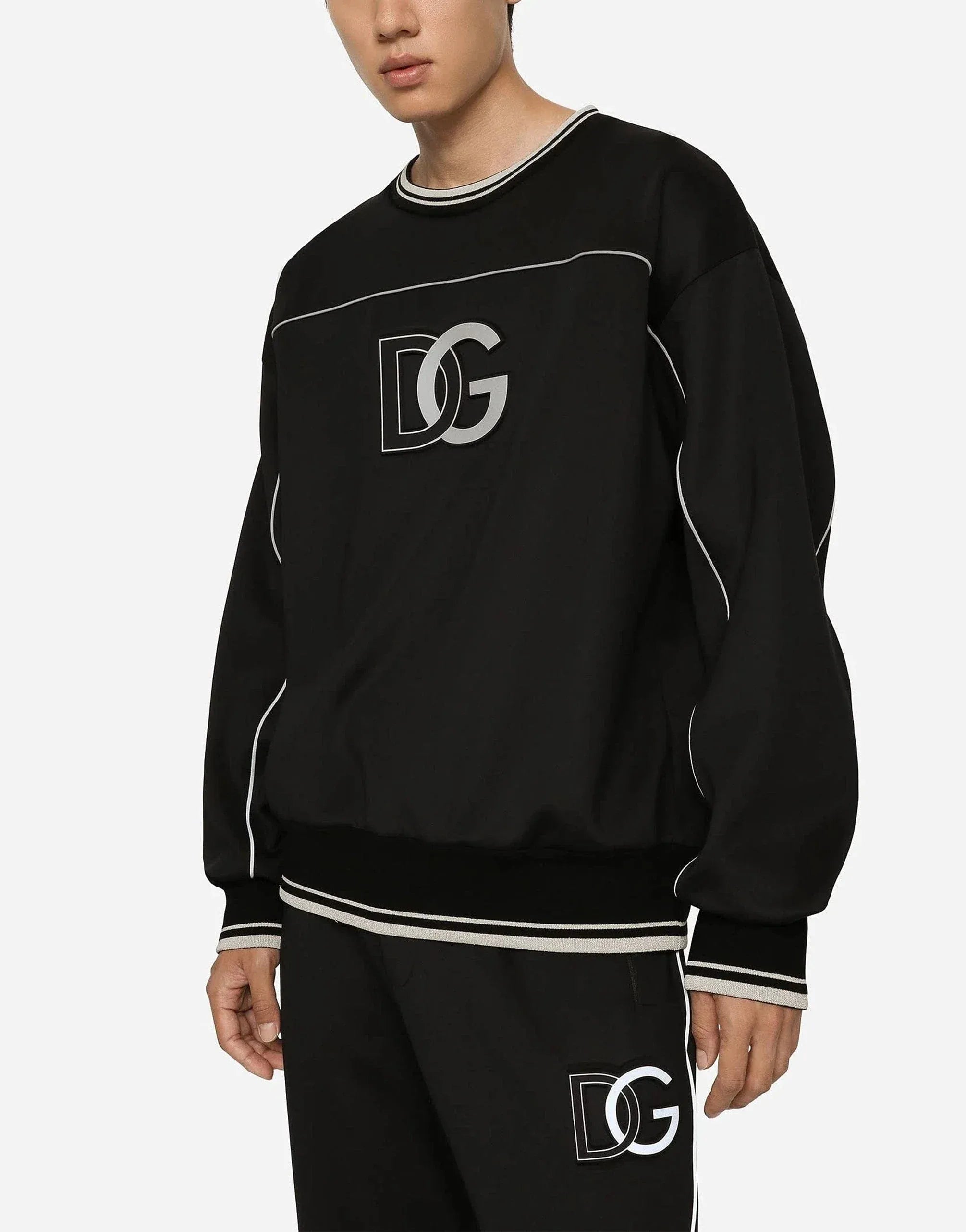 Dolce & Gabbana Black Embossed DG Logo Sweatshirt