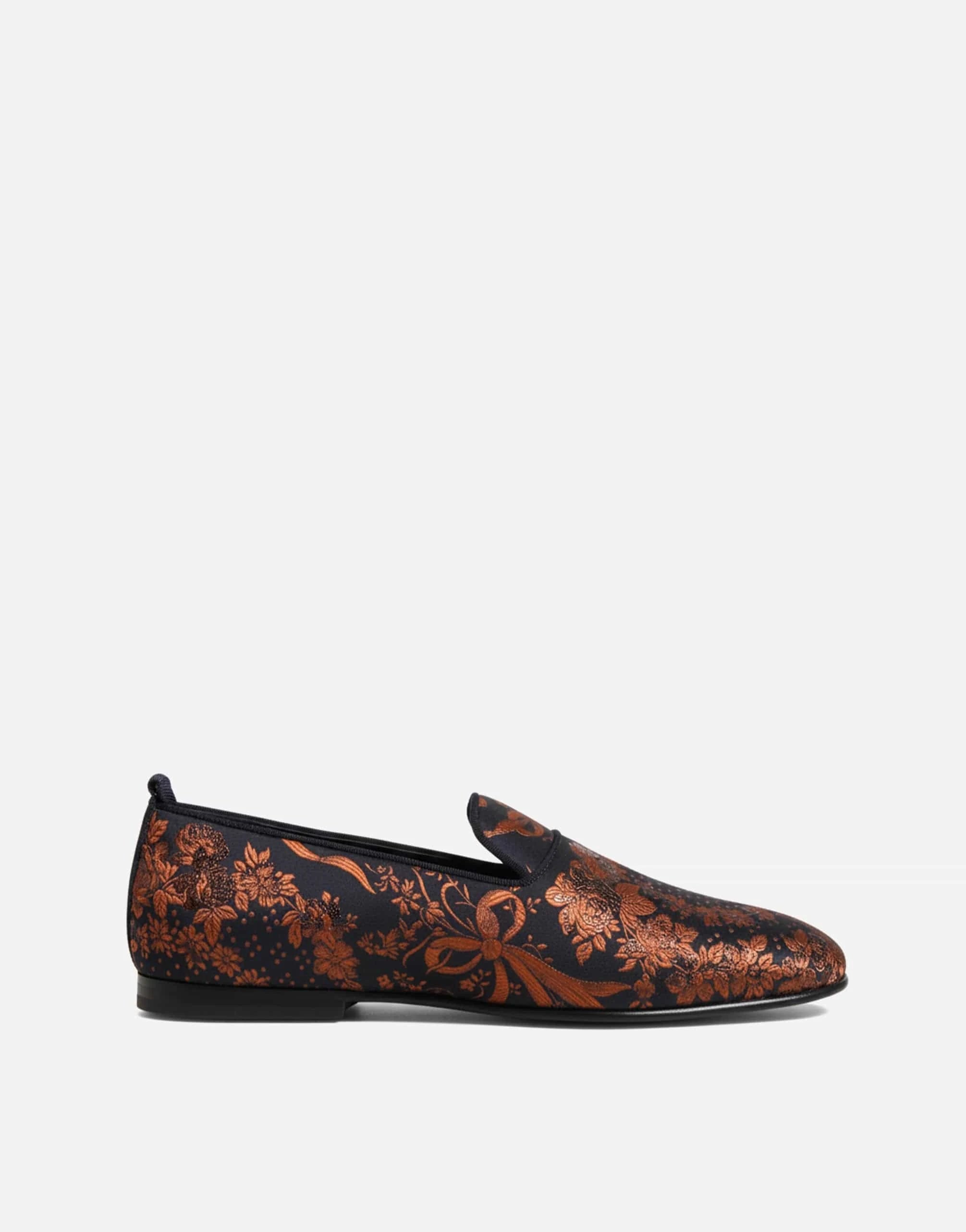 Dolce & Gabbana Black Jacquard Slip-On Loafers