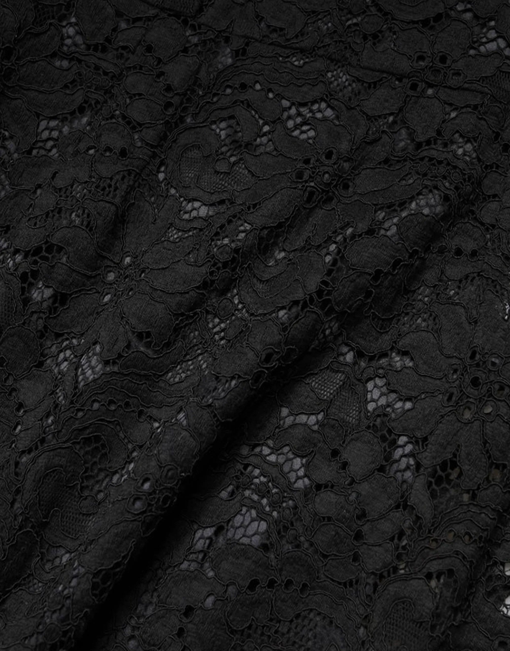 Dolce & Gabbana Black Lace Long-Sleeve Gown