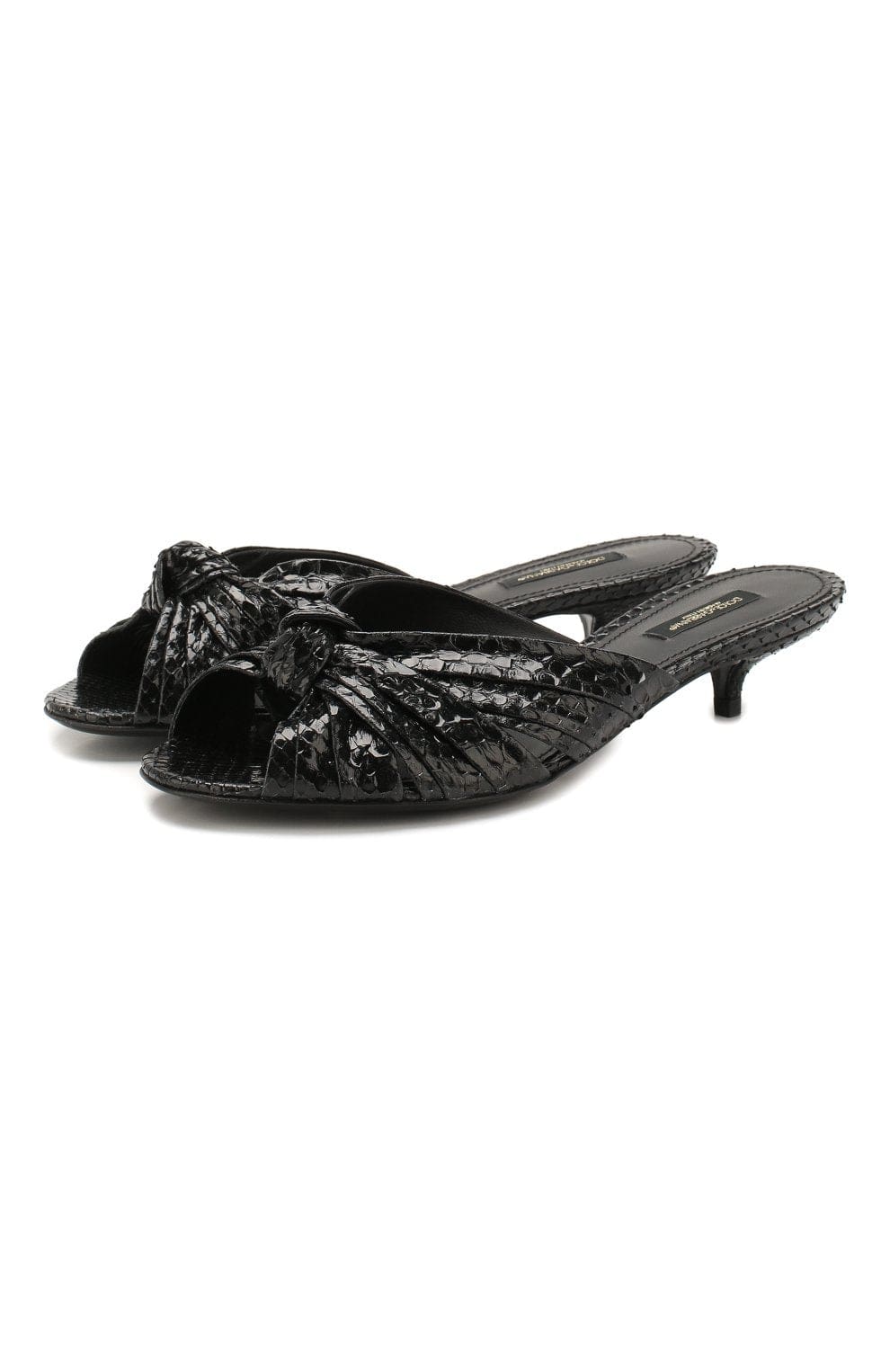 Dolce & Gabbana Black Leather Mules
