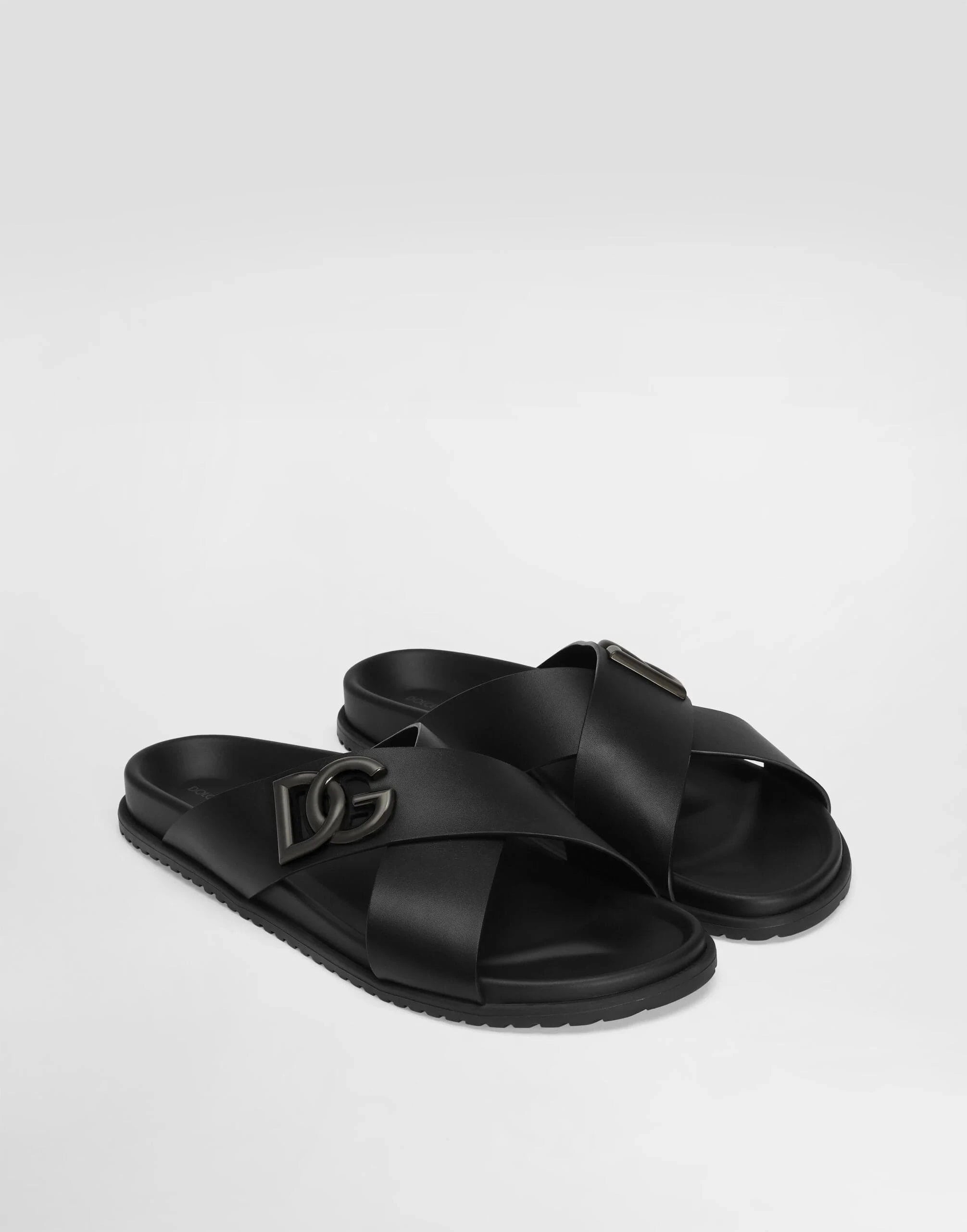 Dolce & Gabbana Black Leather Sandals