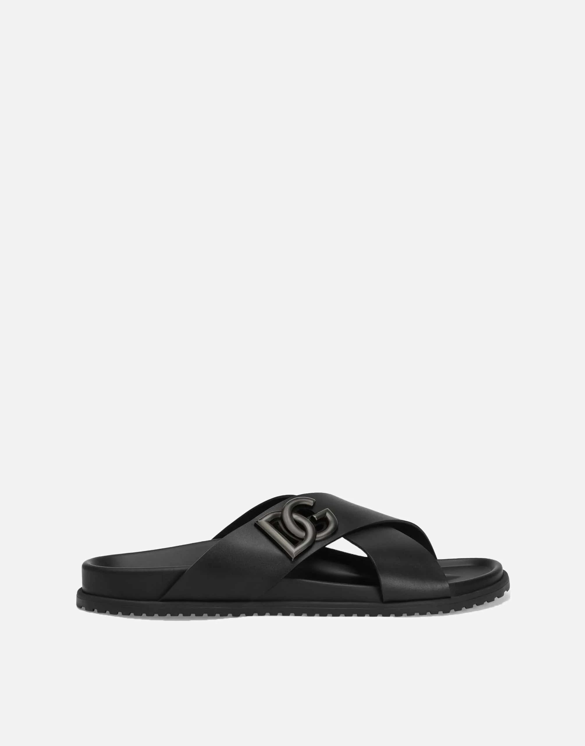 Dolce & Gabbana Black Leather Sandals