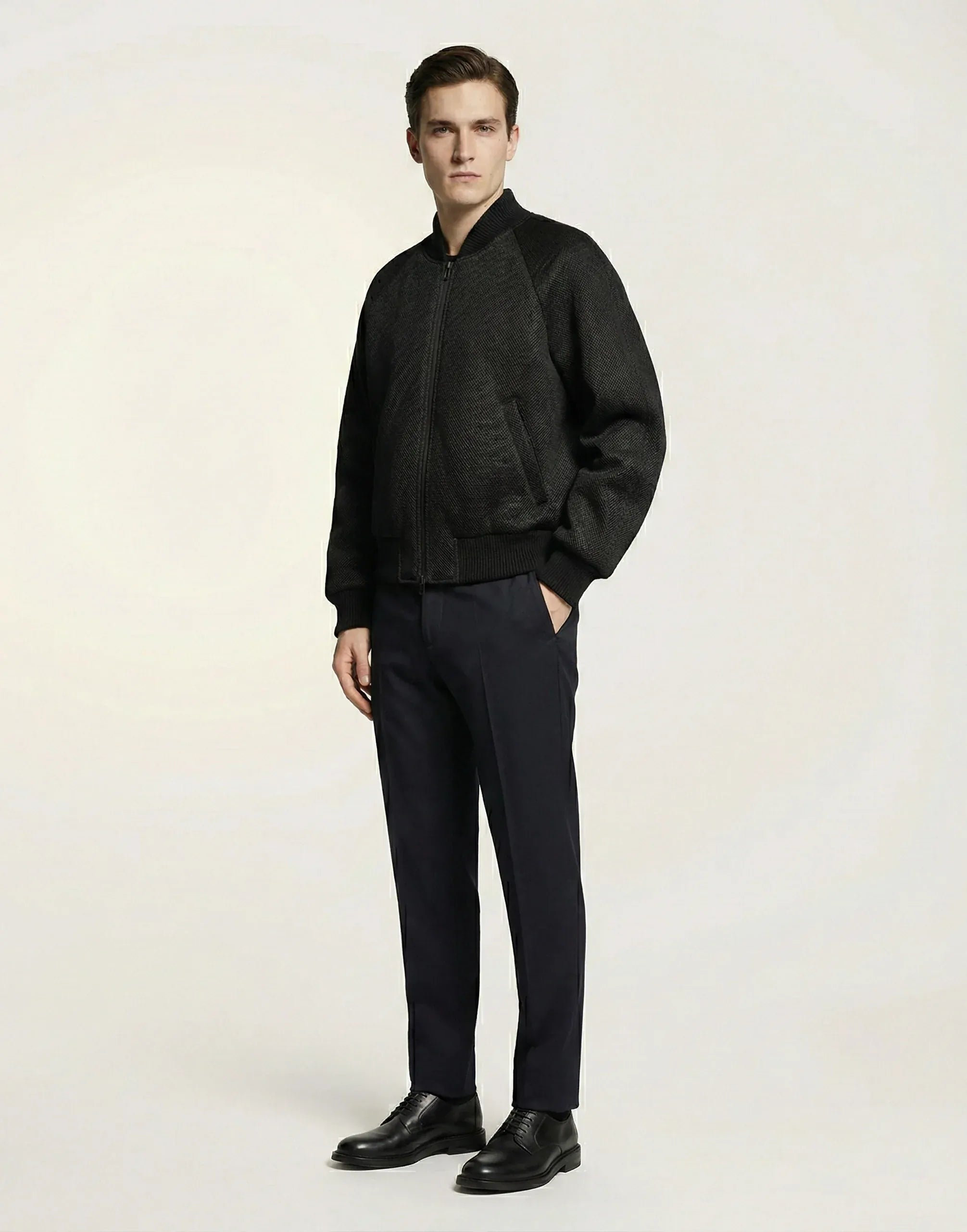Dolce & Gabbana Black Logo-Embroidered Mesh Bomber Jacket - alternate view