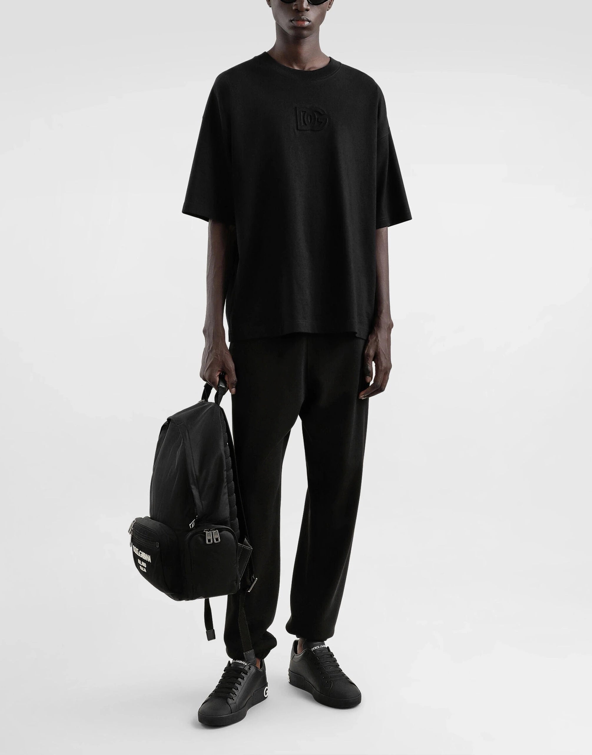 Dolce & Gabbana Black Logo Nylon Backpack