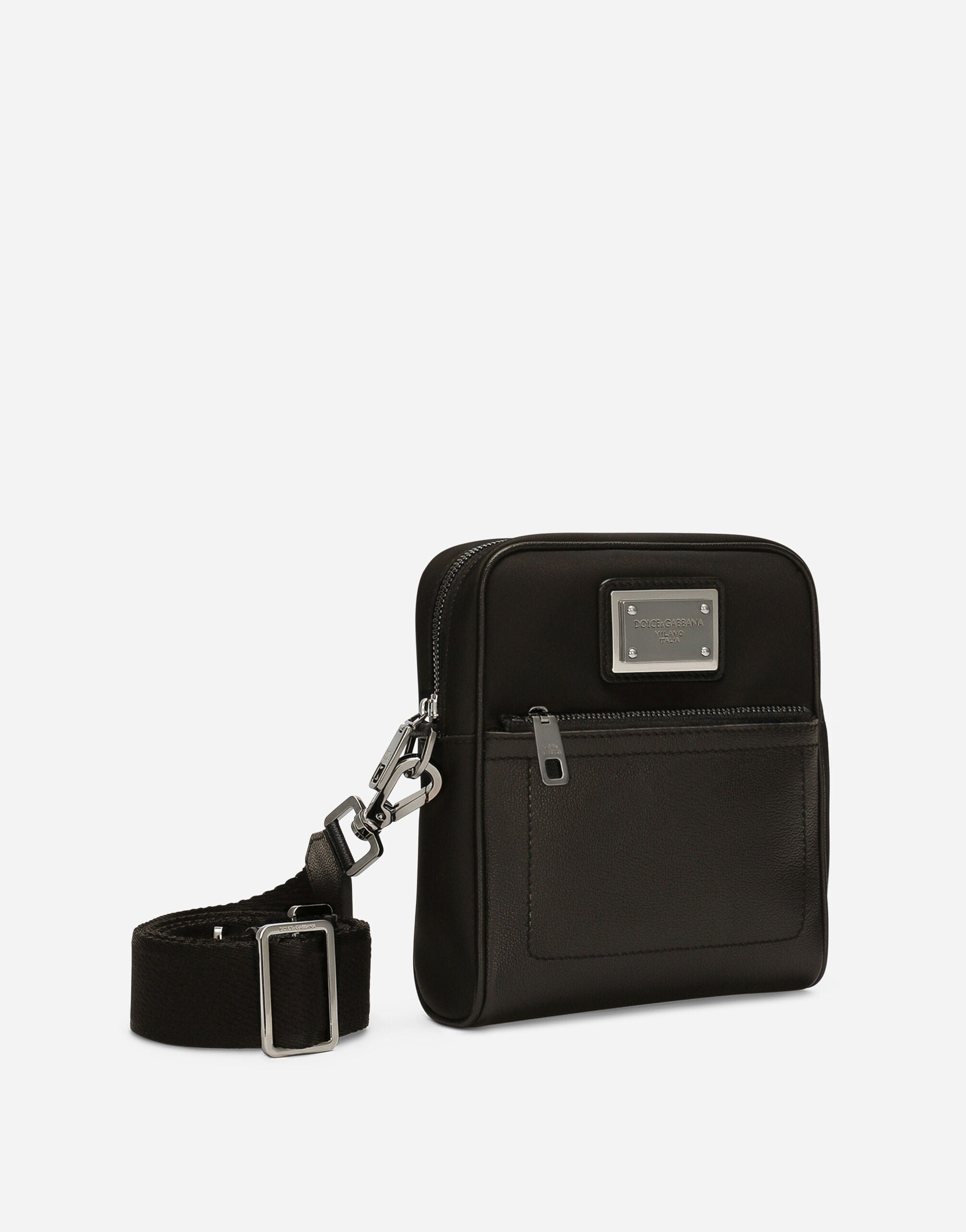 Dolce & Gabbana Black Logo-Plaque Crossbody Bag