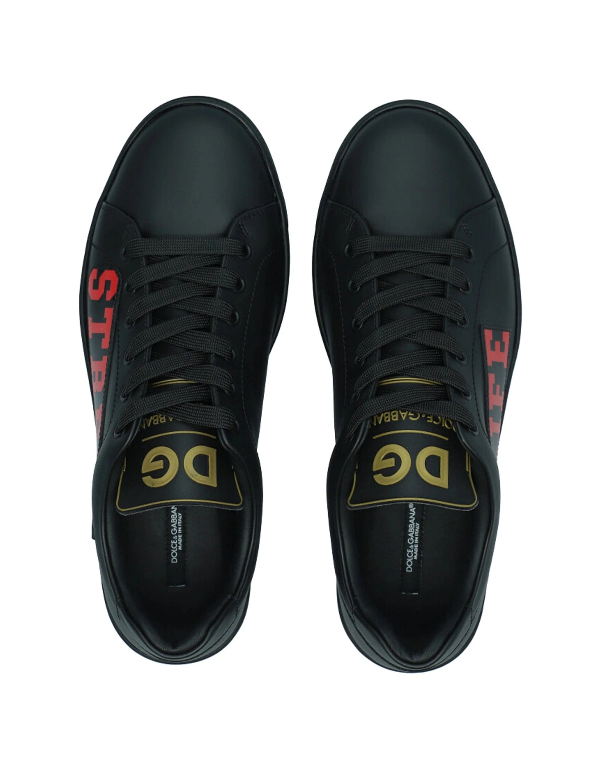 Dolce & Gabbana Black Low-Top Leather Sneakers