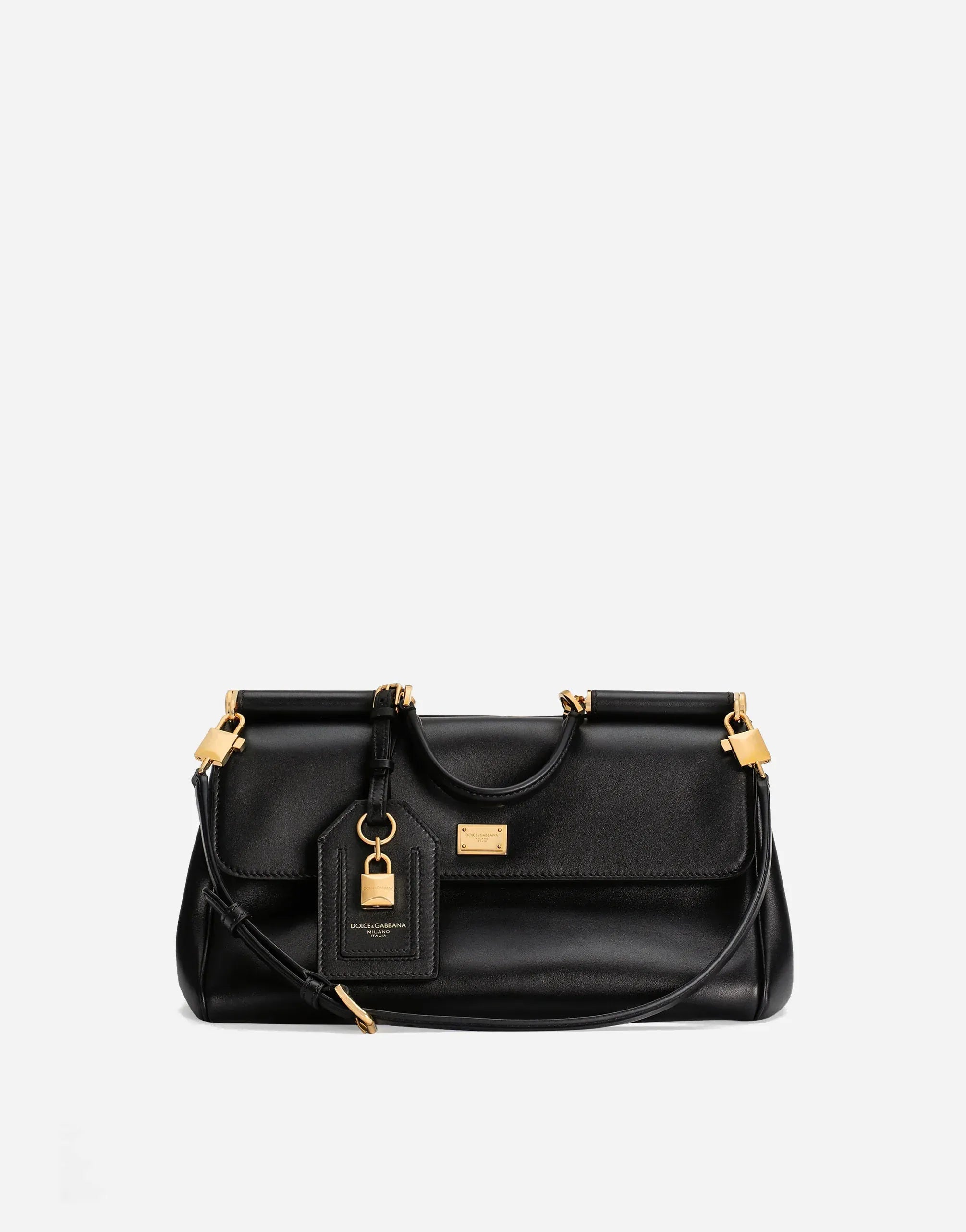 Dolce & Gabbana Black Medium My Sicily Leather Handbag