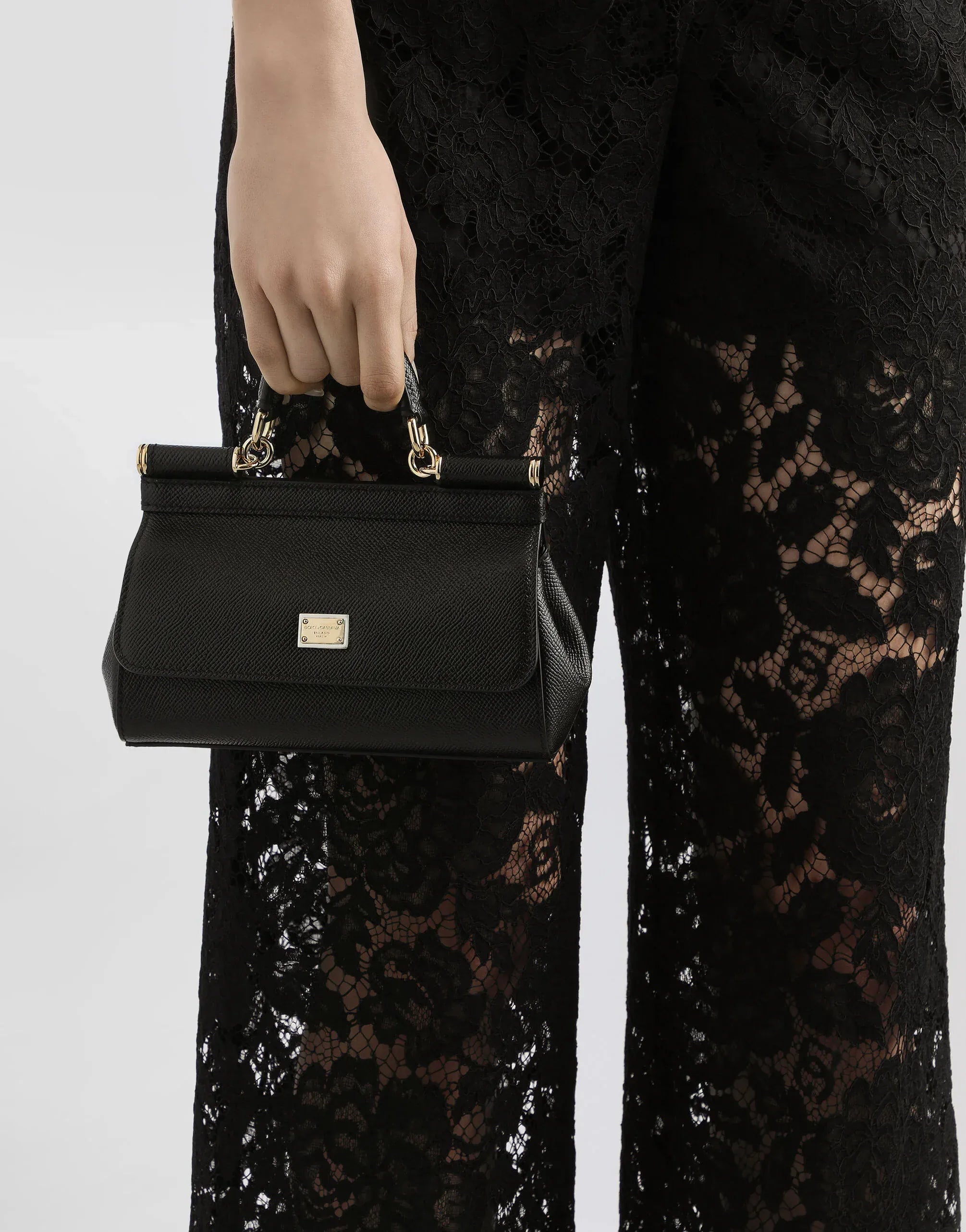 Dolce & Gabbana Black Mini Sicily Handbag