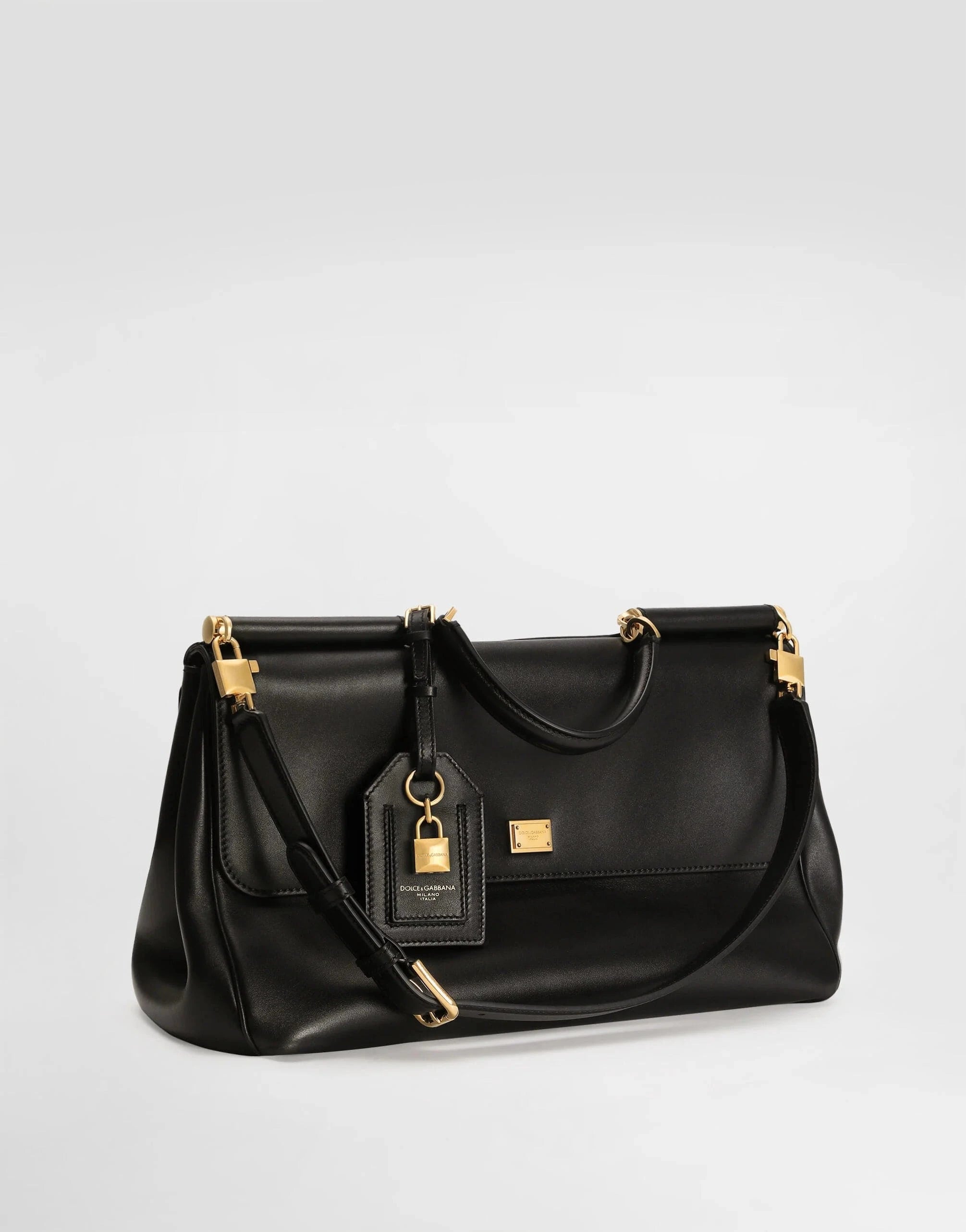 Dolce & Gabbana Black My Sicily Plongé Handbag