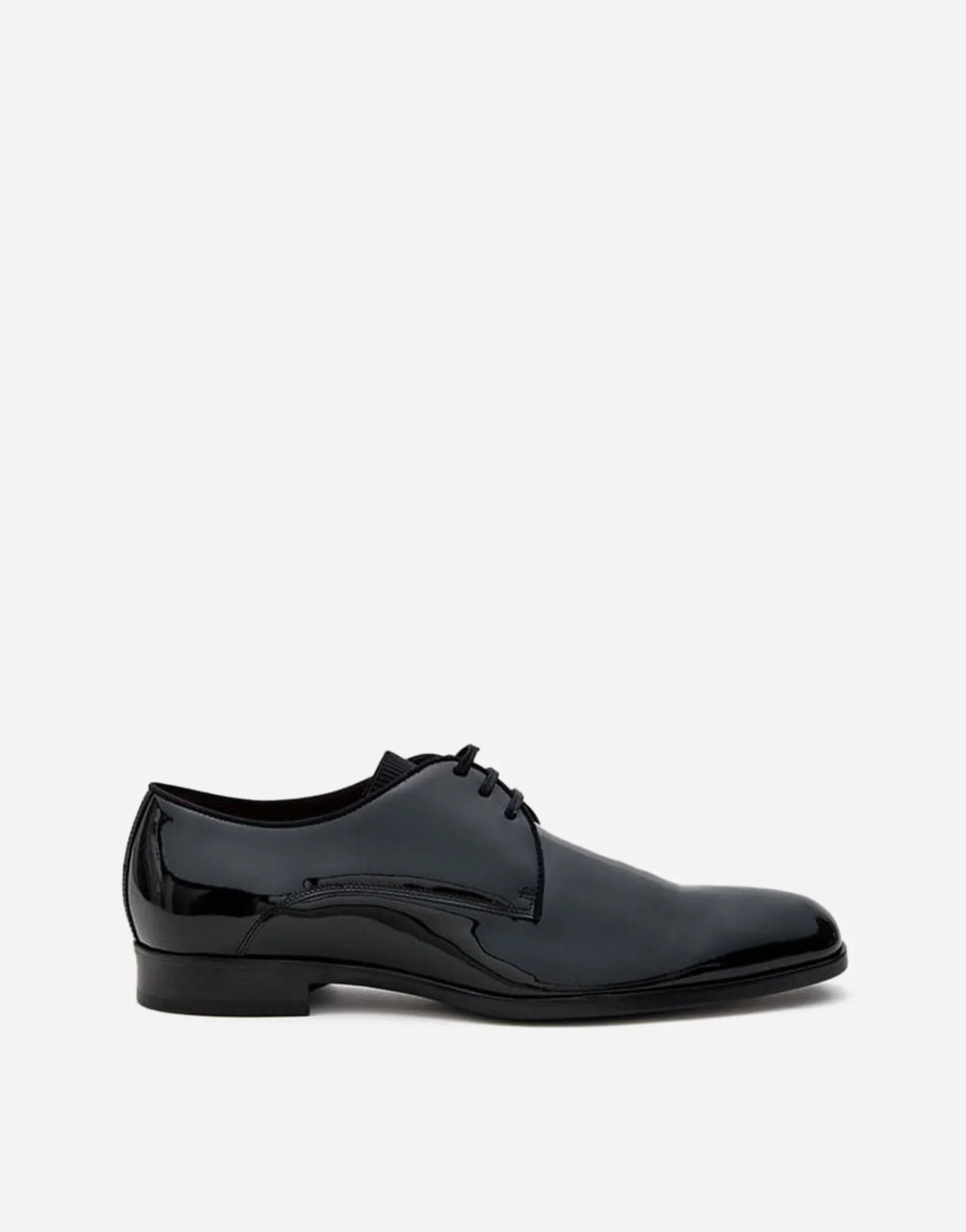 Dolce & Gabbana Black Patent Leather Lace-Up Derby Shoes