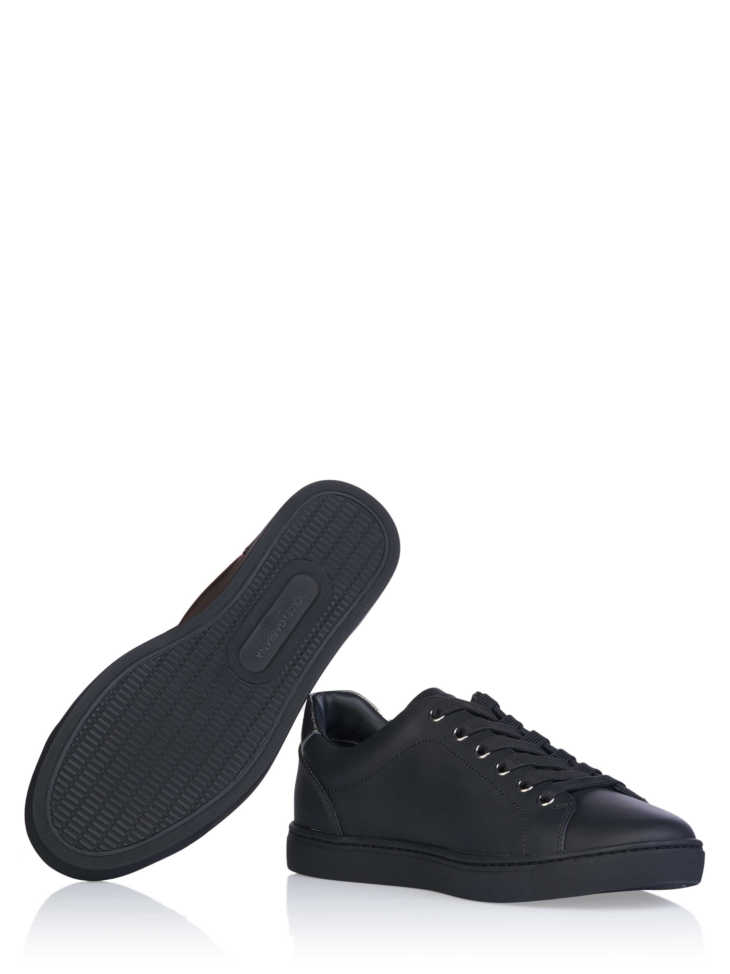 Dolce & Gabbana Black Sacred-Heart Embellished Low-Top Sneakers