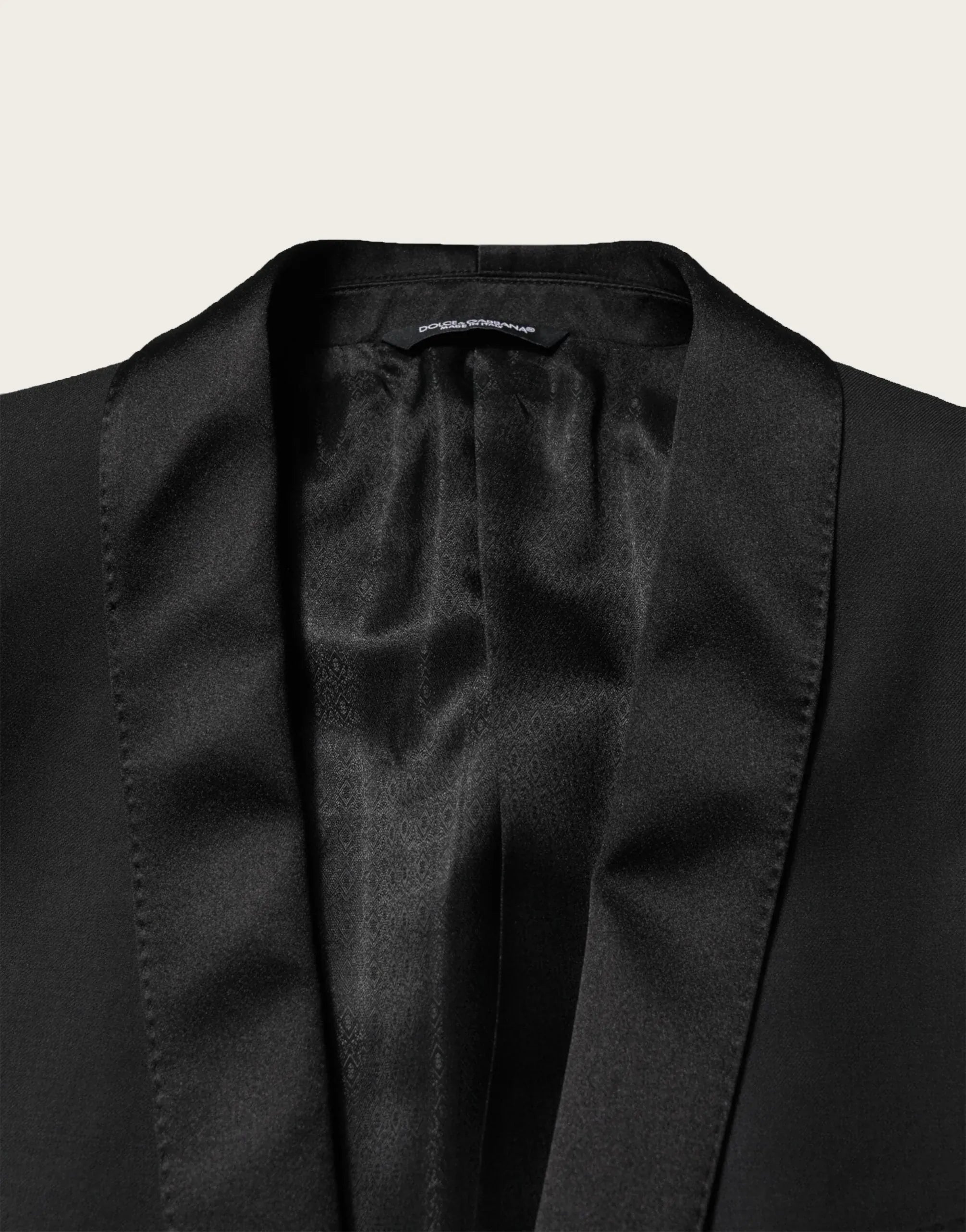 Dolce & Gabbana Black Satin Lapel Tuxedo Suit