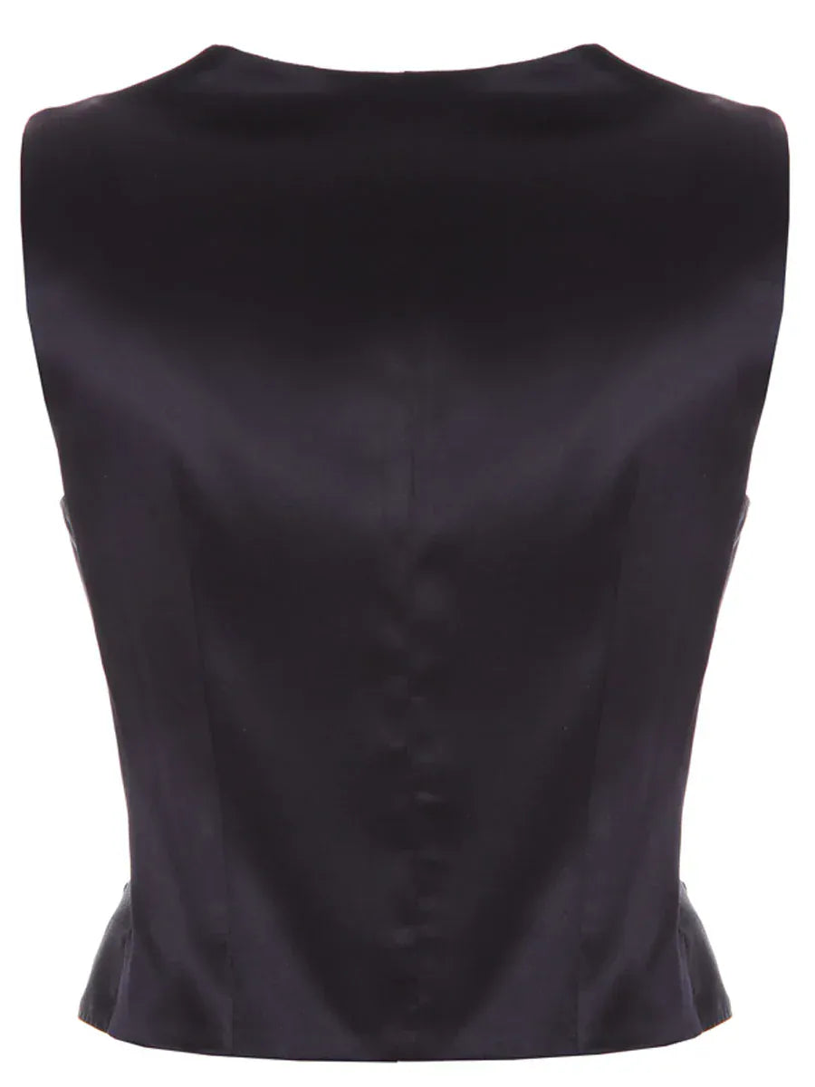 Dolce & Gabbana Black Silk Waistcoat