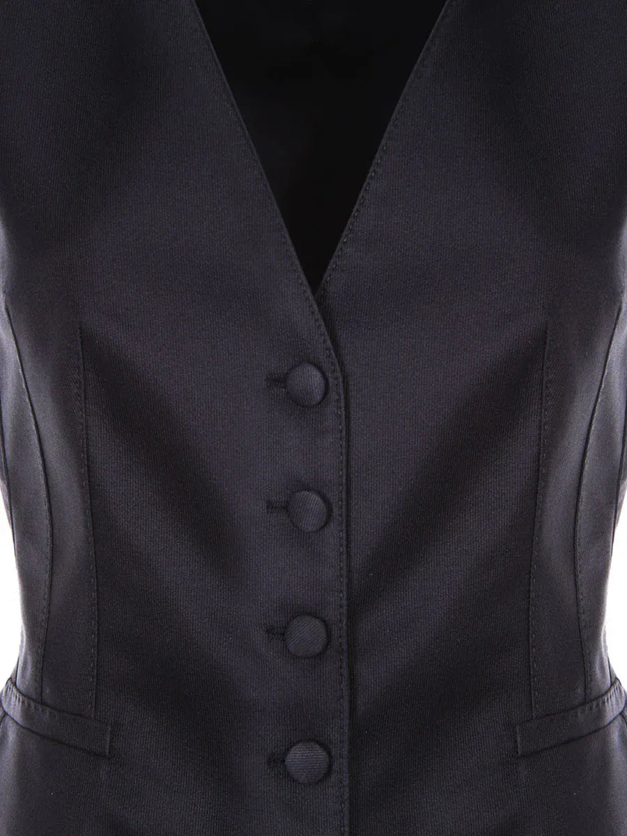 Dolce & Gabbana Black Silk Waistcoat