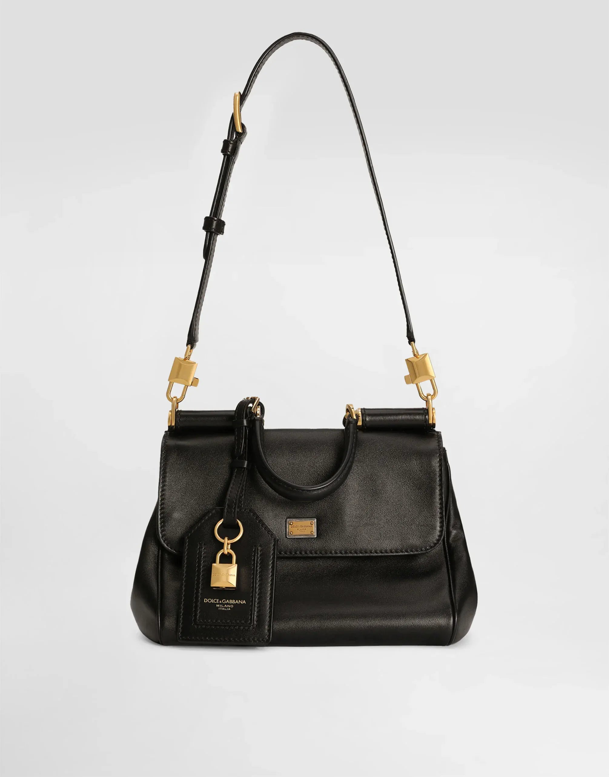 Dolce & Gabbana Black Small My Sicily Leather Handbag
