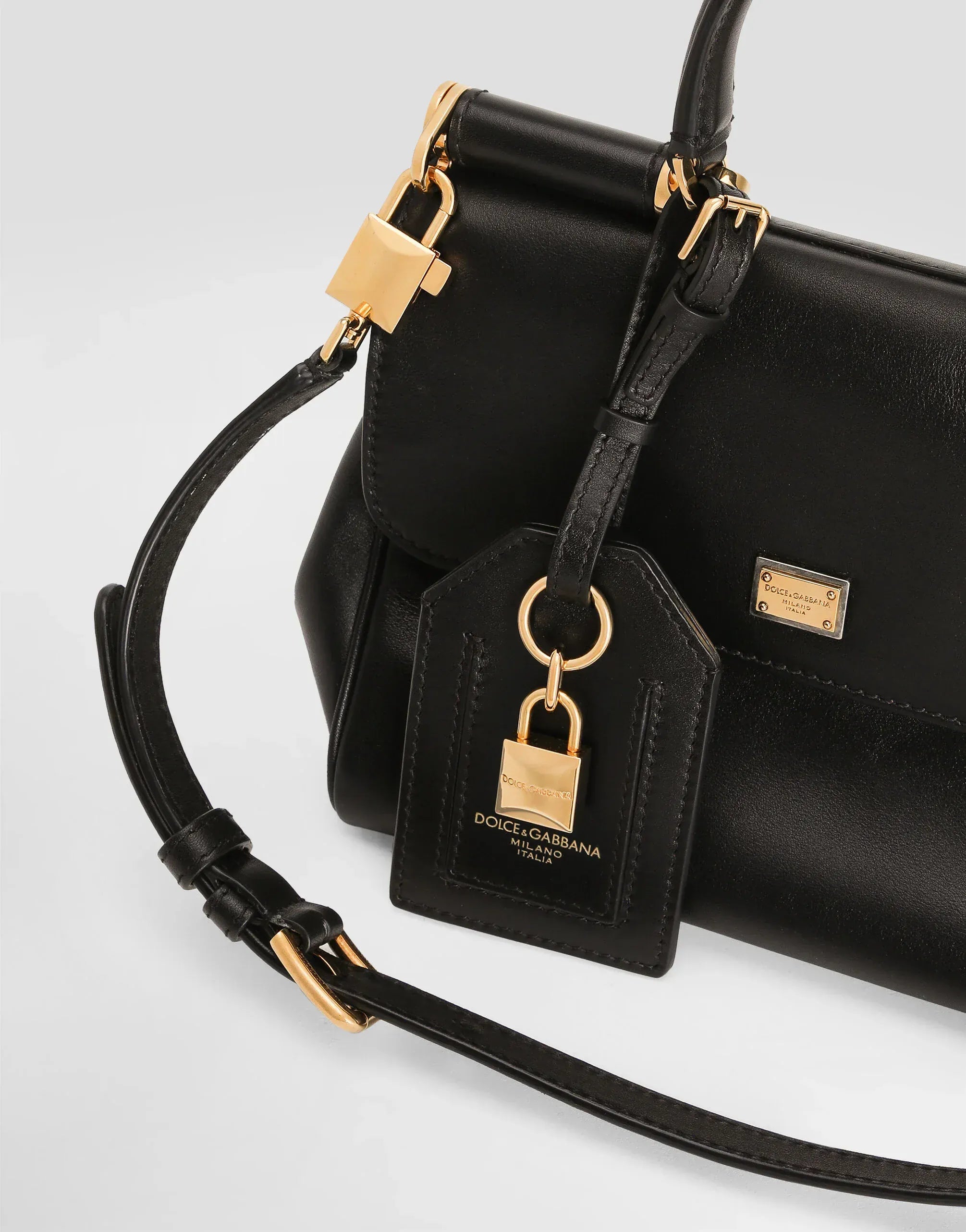 Dolce & Gabbana Black Small My Sicily Leather Handbag