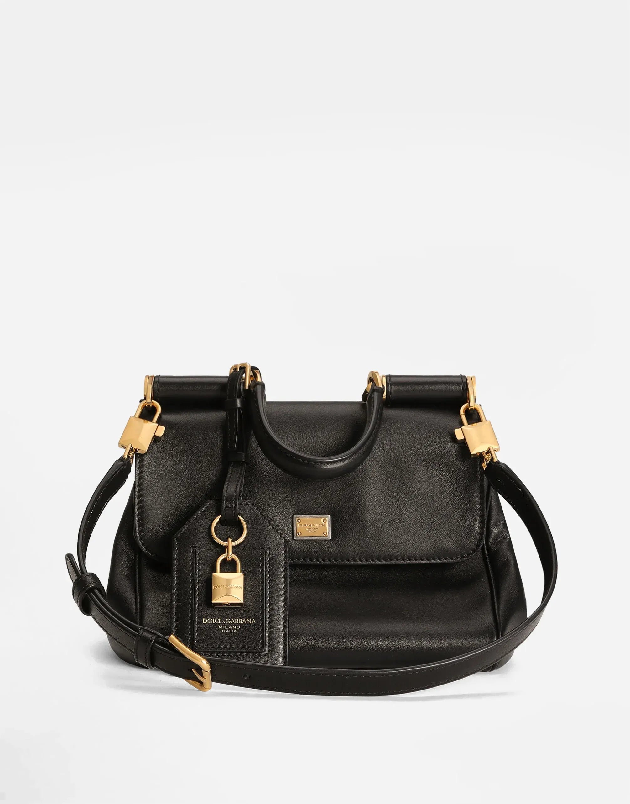 Dolce & Gabbana Black Small My Sicily Leather Handbag