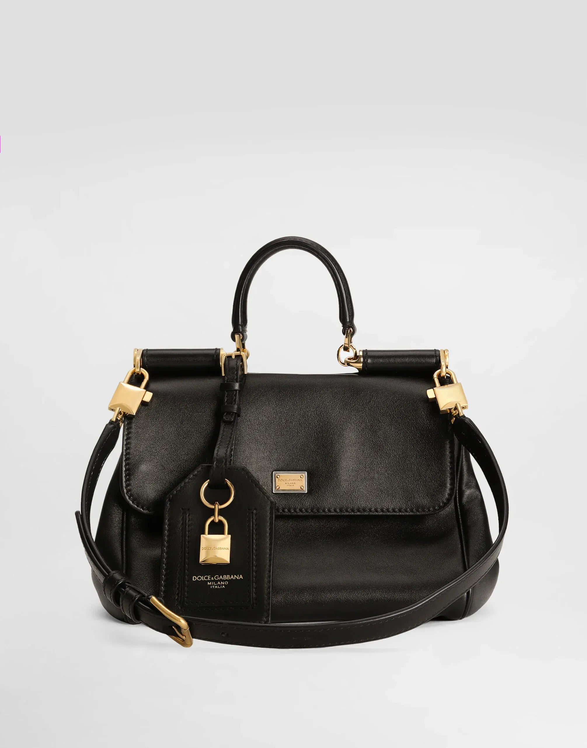 Dolce & Gabbana Black Small My Sicily Leather Handbag - alternate view