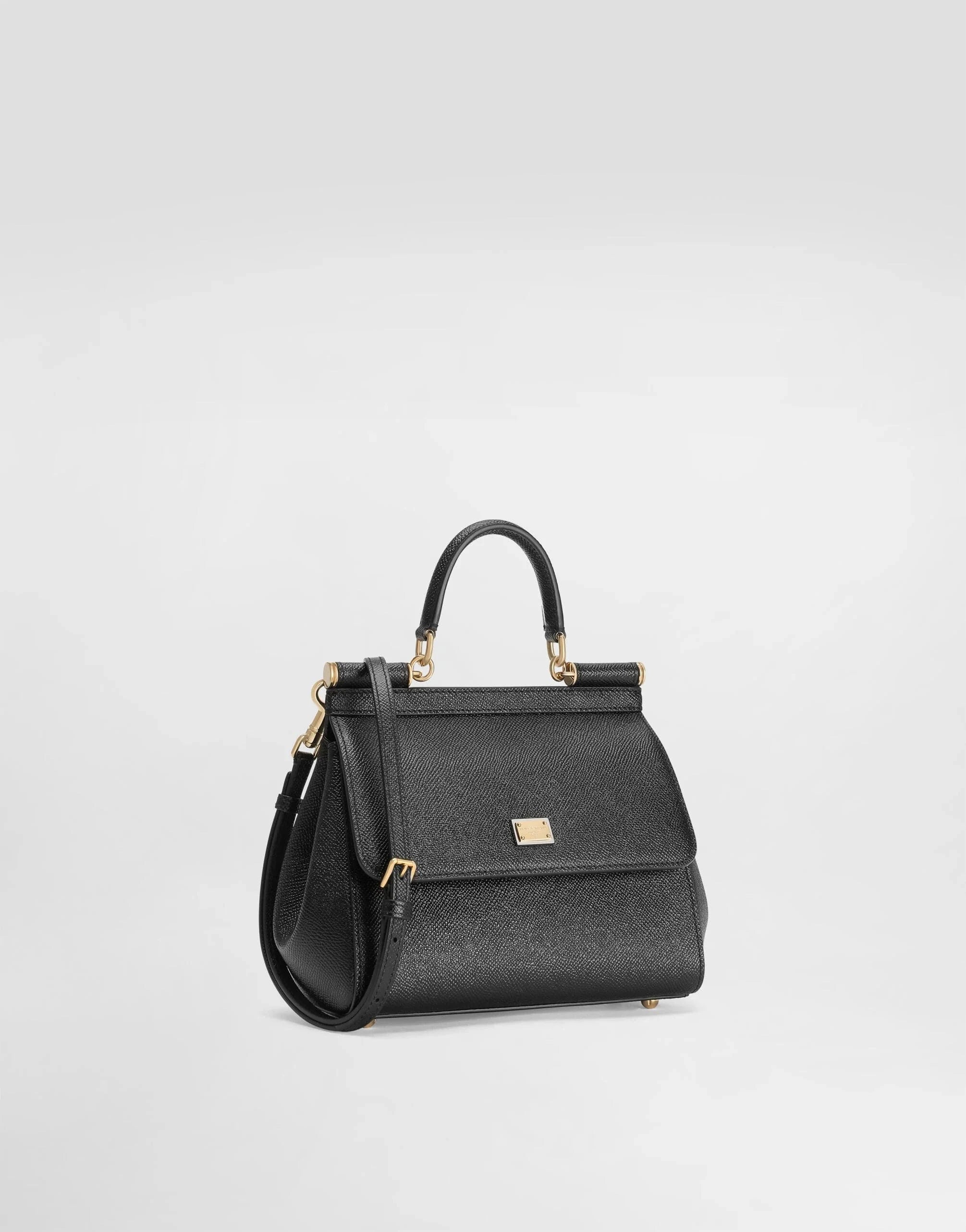 Dolce & Gabbana Black Small Sicily Leather Handbag