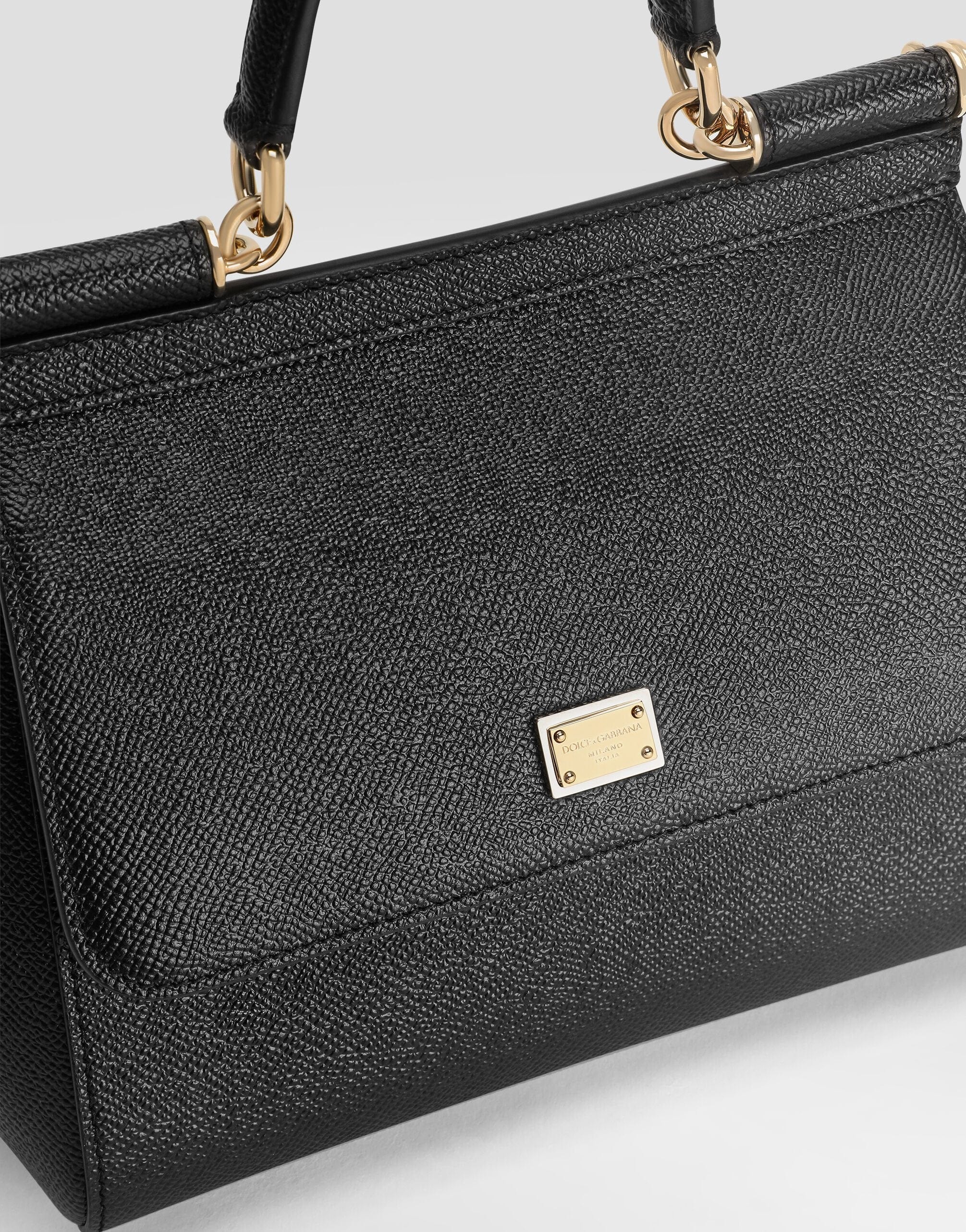 Dolce & Gabbana Black Small Sicily Leather Handbag