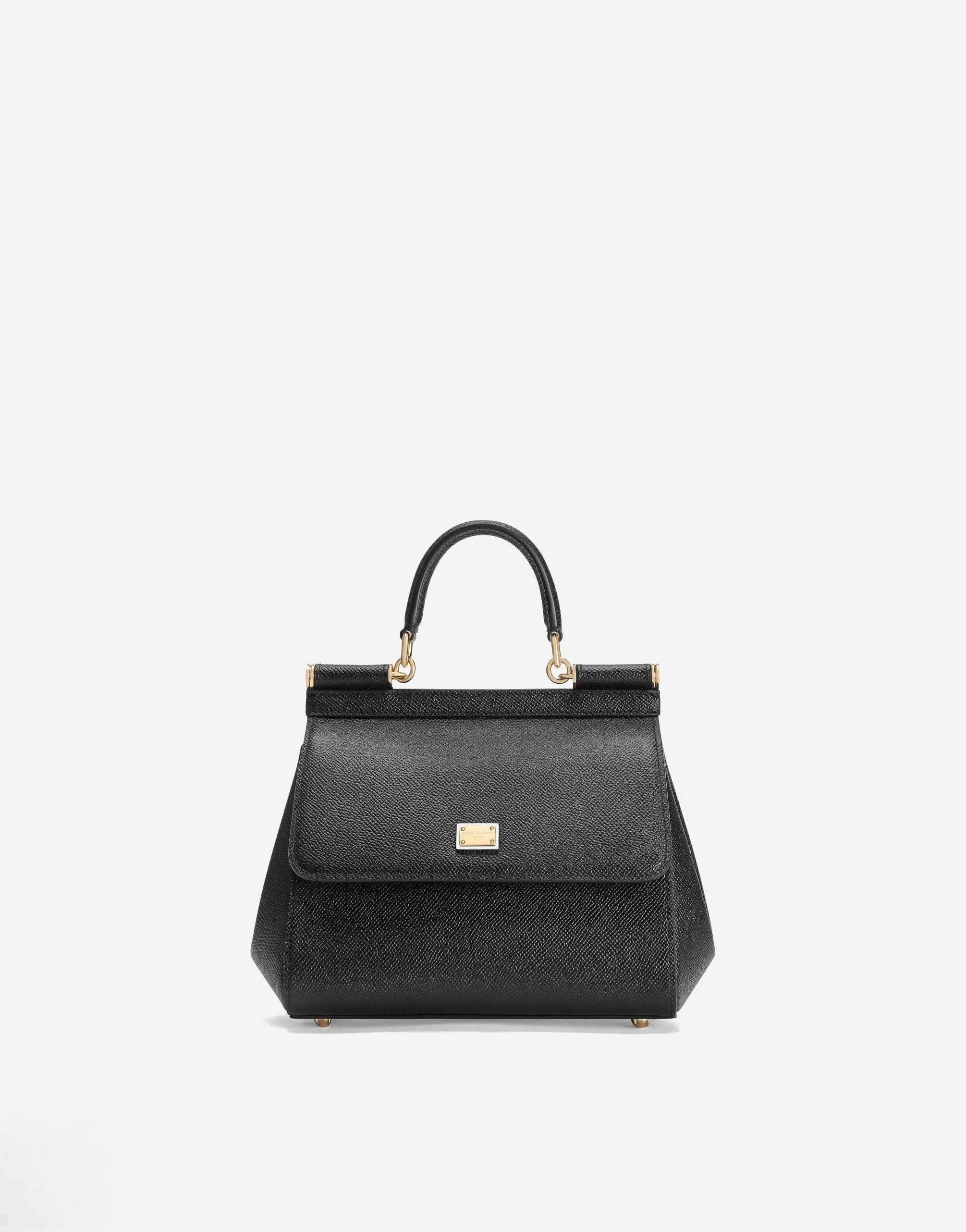 Dolce & Gabbana Black Small Sicily Leather Handbag