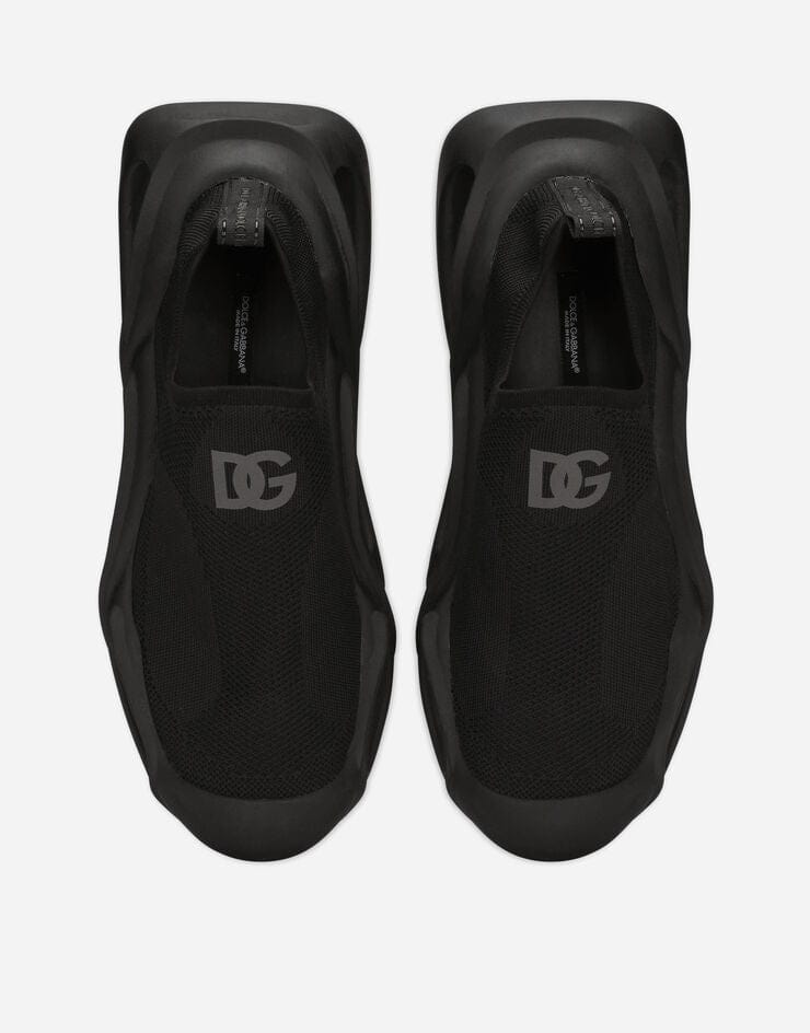 Dolce & Gabbana Black Stretch Mesh Wave Sneakers