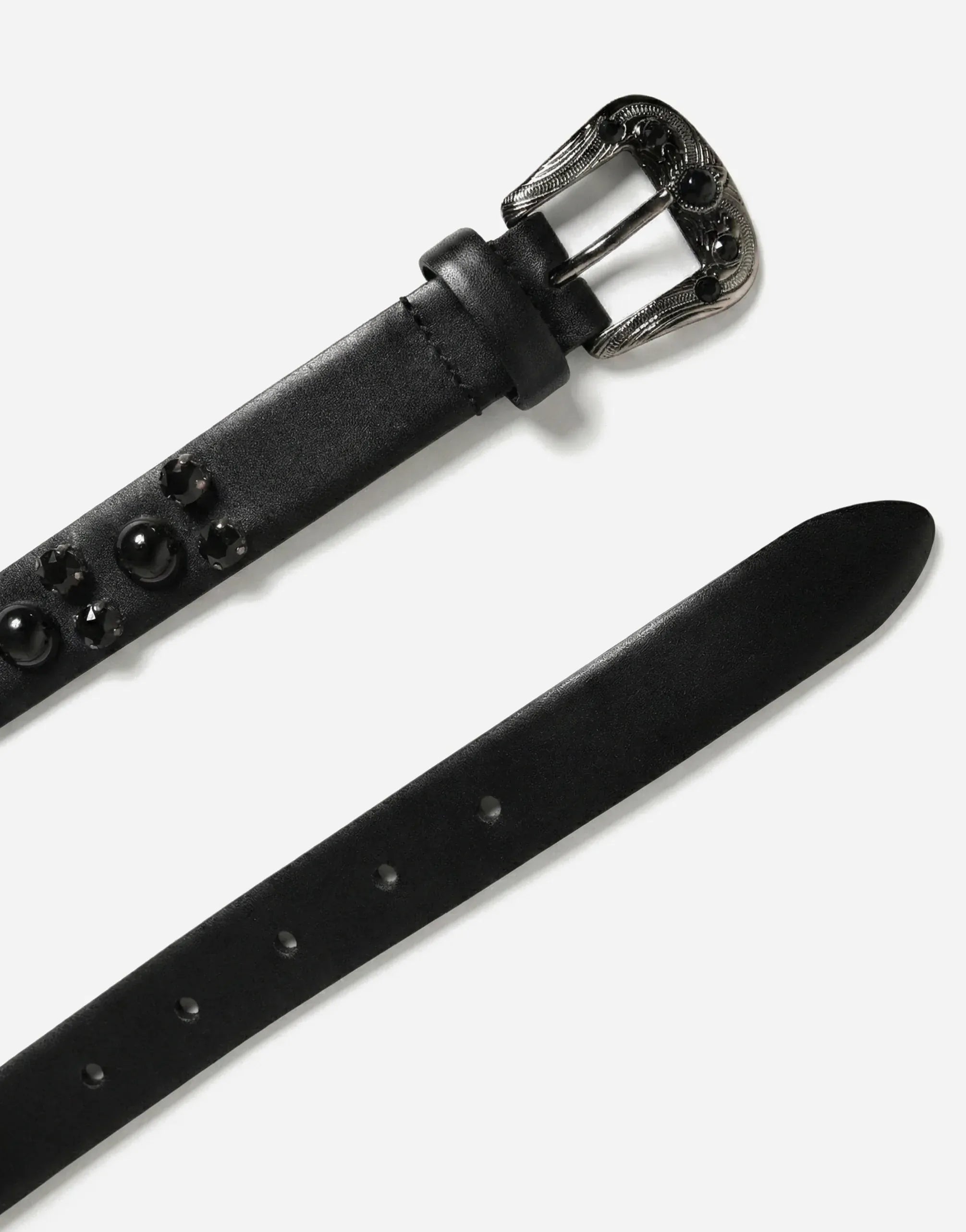 Dolce & Gabbana Black Studded Ornate Buckle Leather Belt