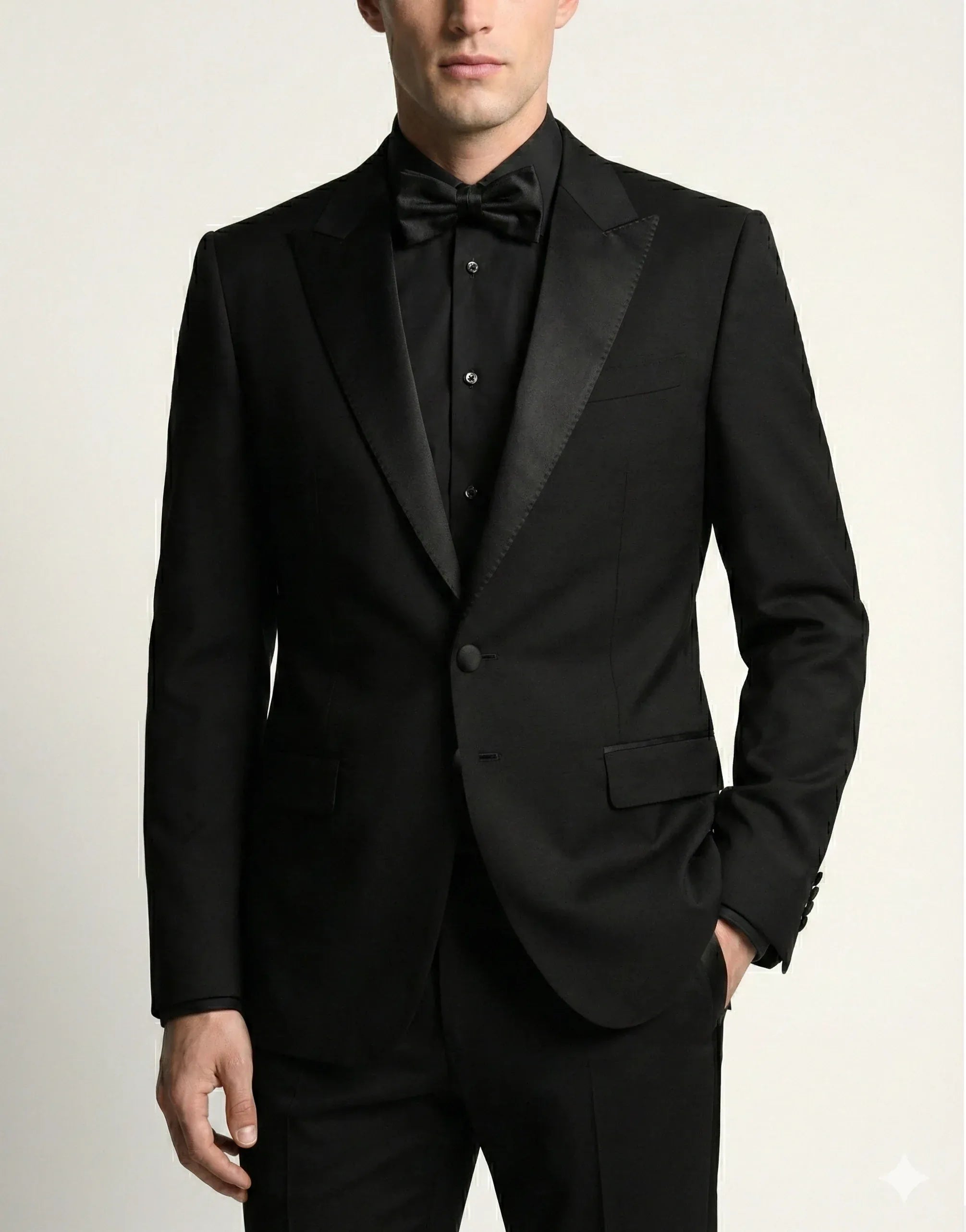 Dolce & Gabbana Black Two-Piece Wool Tailored Suit