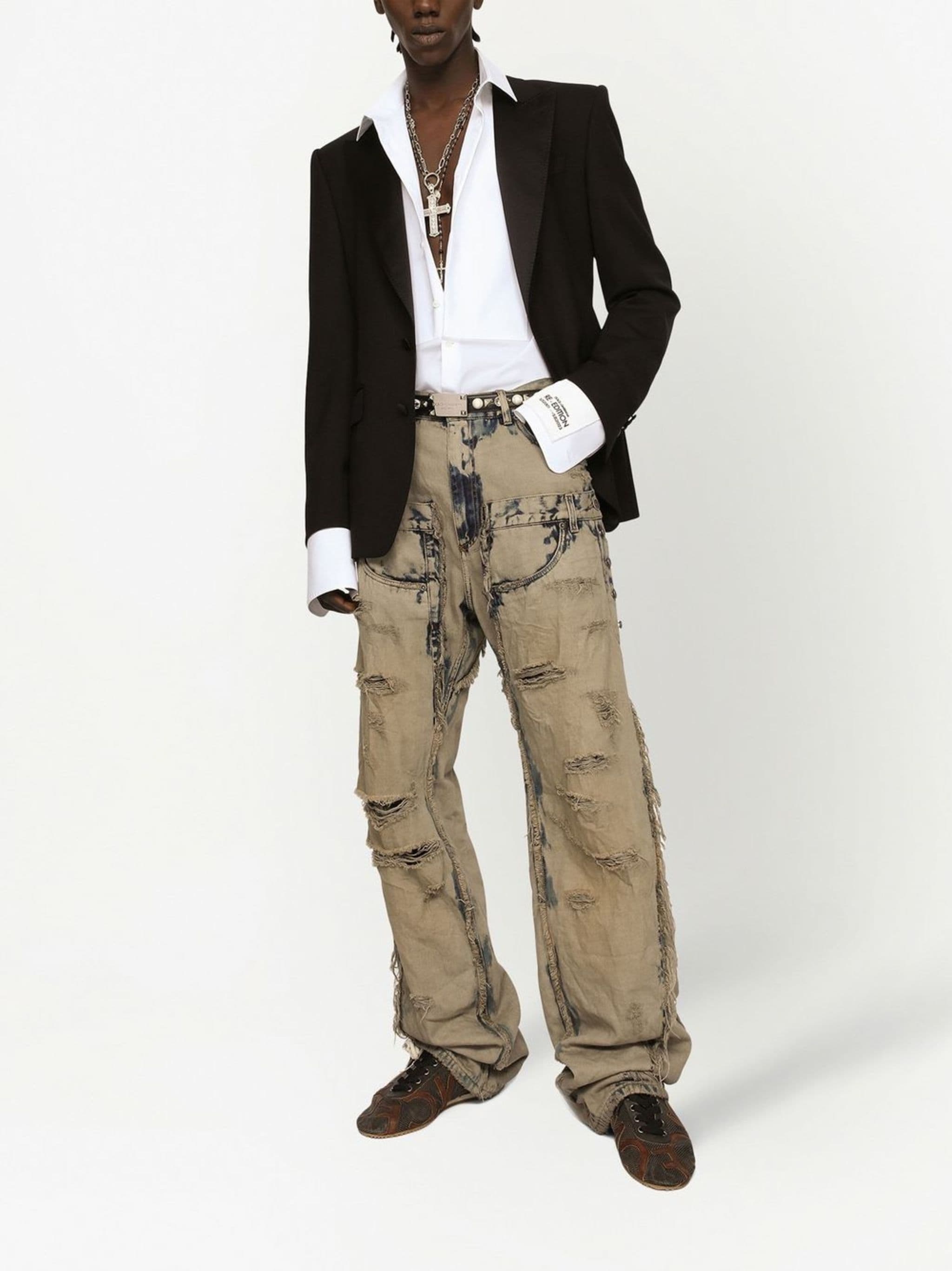 Dolce & Gabbana Bleached Deconstructed Jeans - alternate view