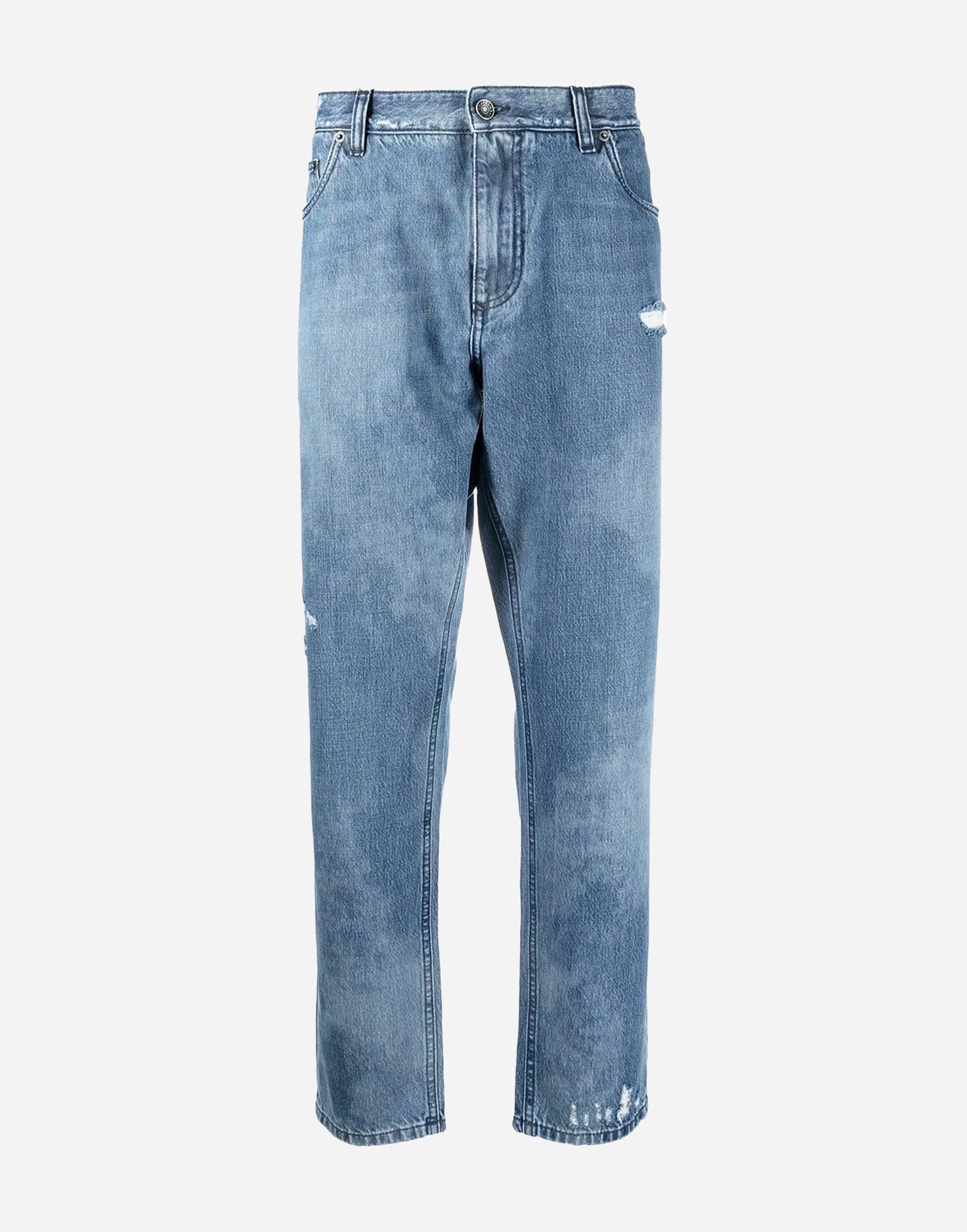 Dolce & Gabbana Bleached Effect Cropped Jeans