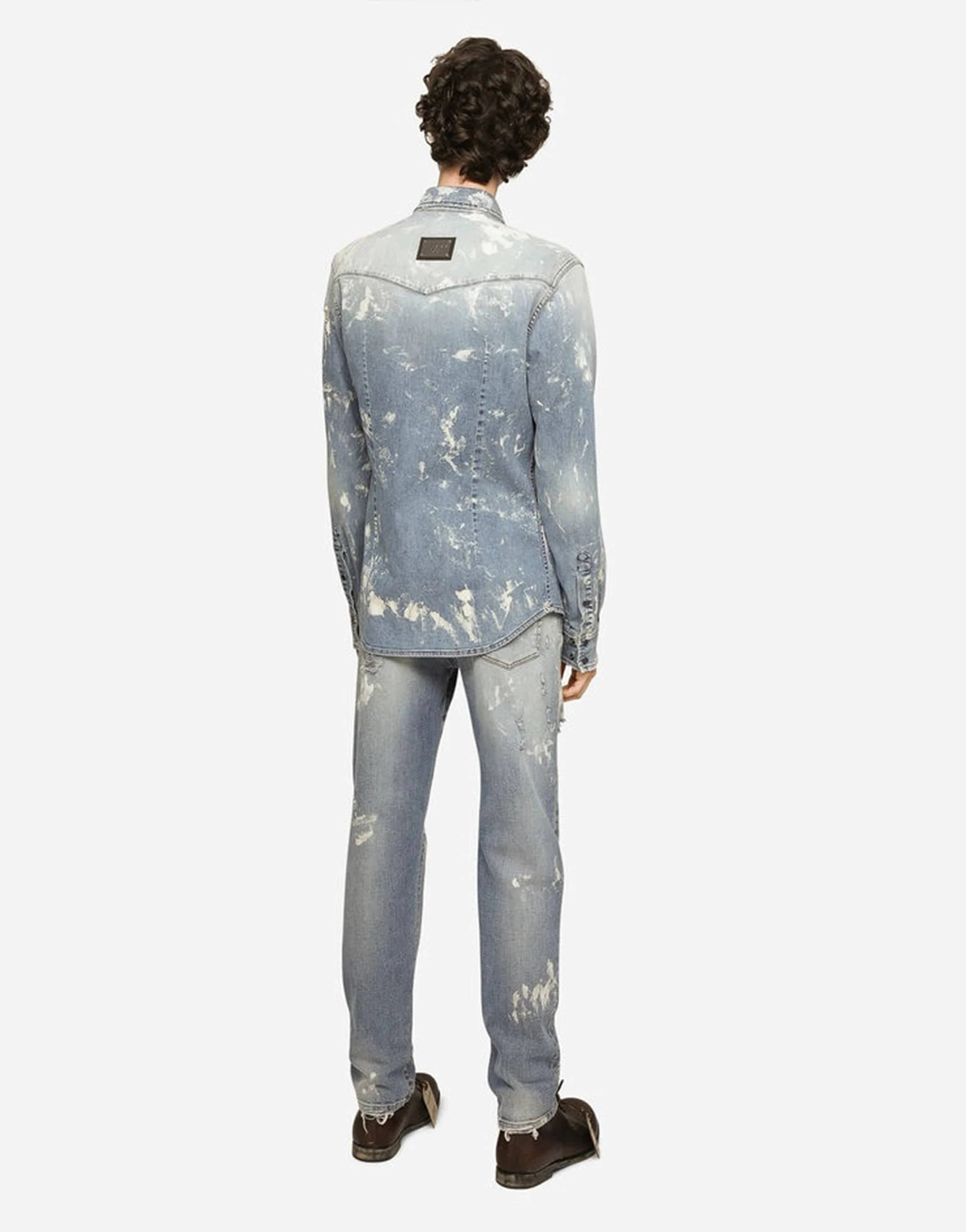 Dolce & Gabbana Bleached Slim-Fit Stretch Denim Jeans