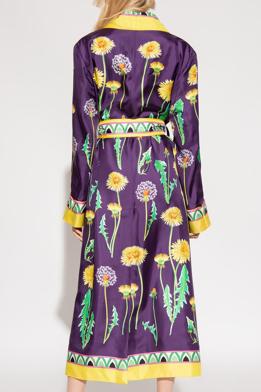 Dolce & Gabbana Blue Floral-Print Silk Robe