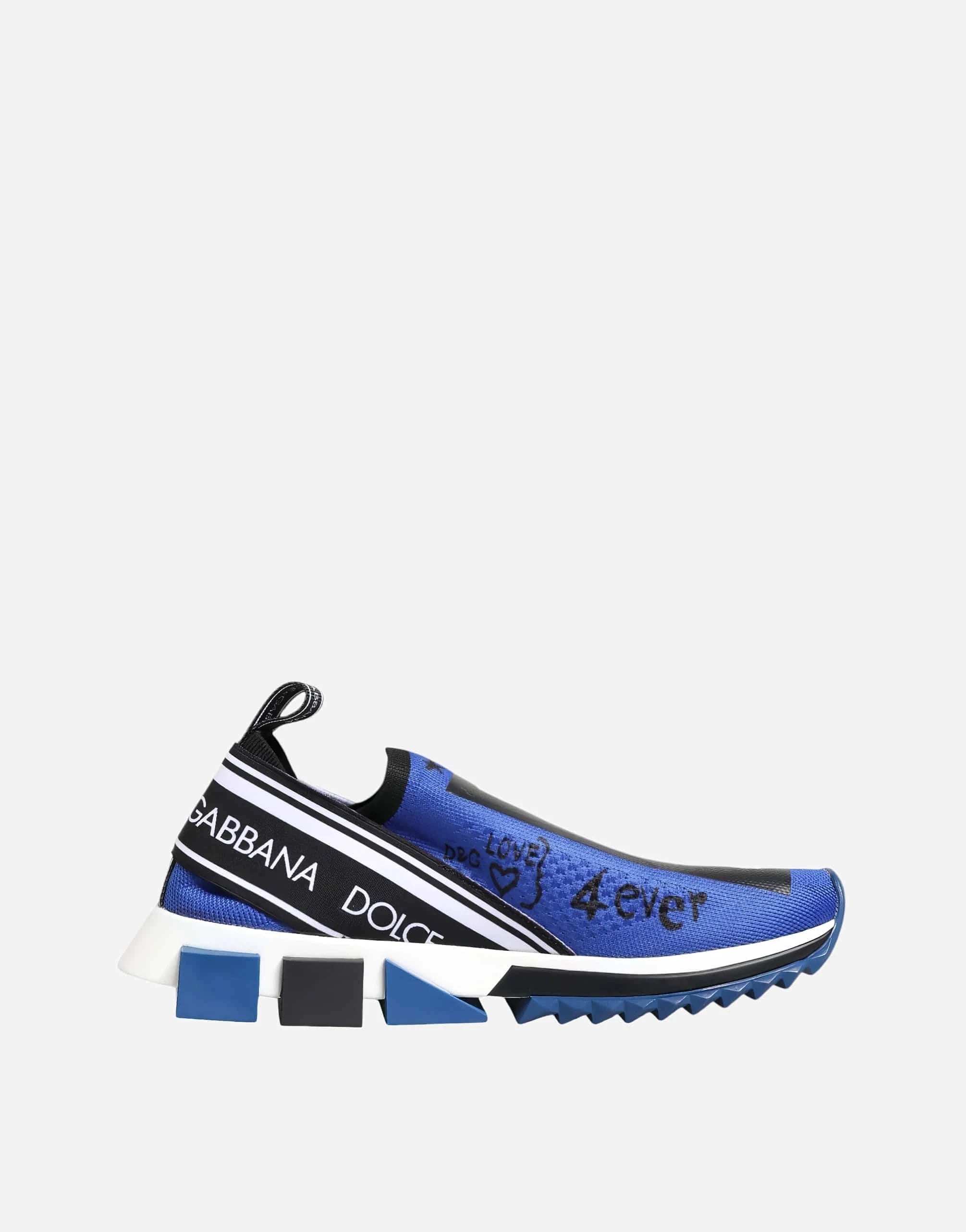 Dolce & Gabbana Blue Graffiti Print Sorrento Sneakers