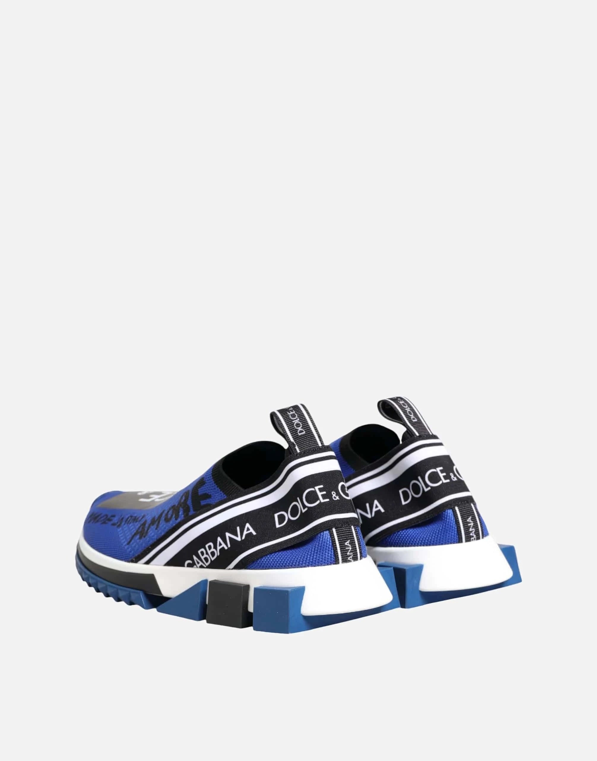 Dolce & Gabbana Blue Graffiti Print Sorrento Sneakers