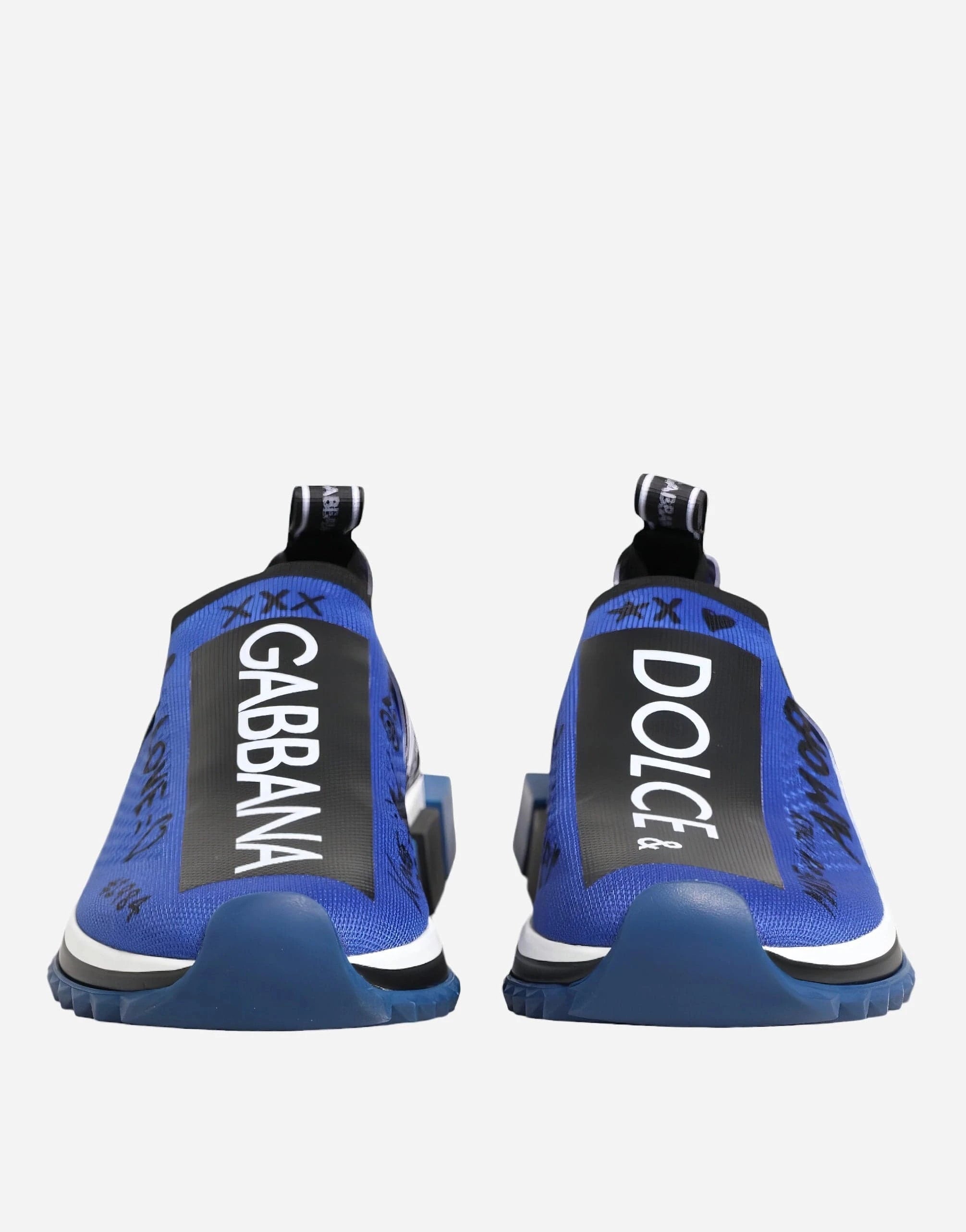 Dolce & Gabbana Blue Graffiti Print Sorrento Sneakers