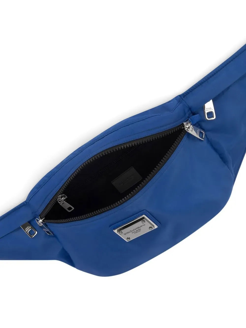 Dolce & Gabbana Blue Logo-Plaque Belt Bag