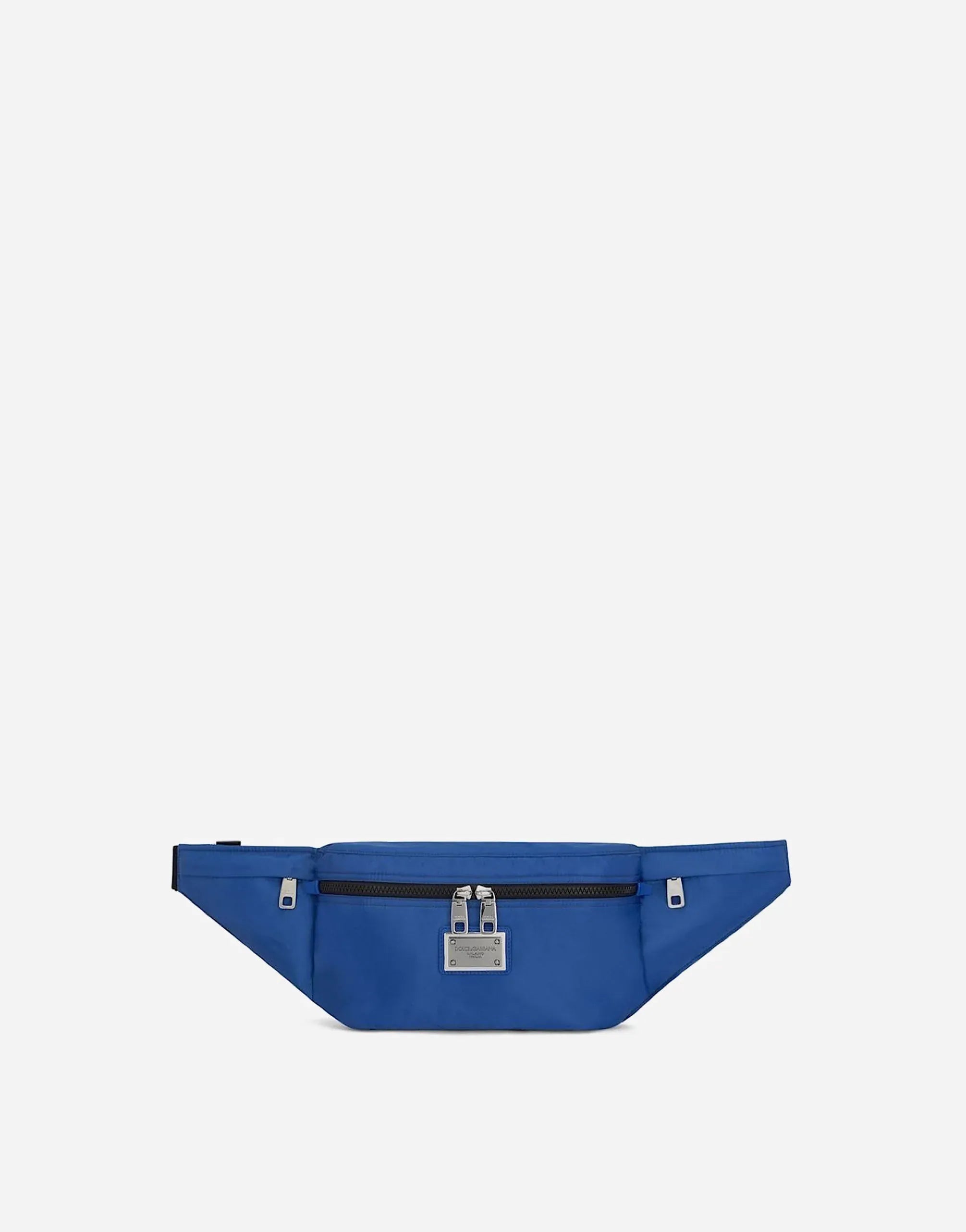 Dolce & Gabbana Blue Logo-Plaque Belt Bag