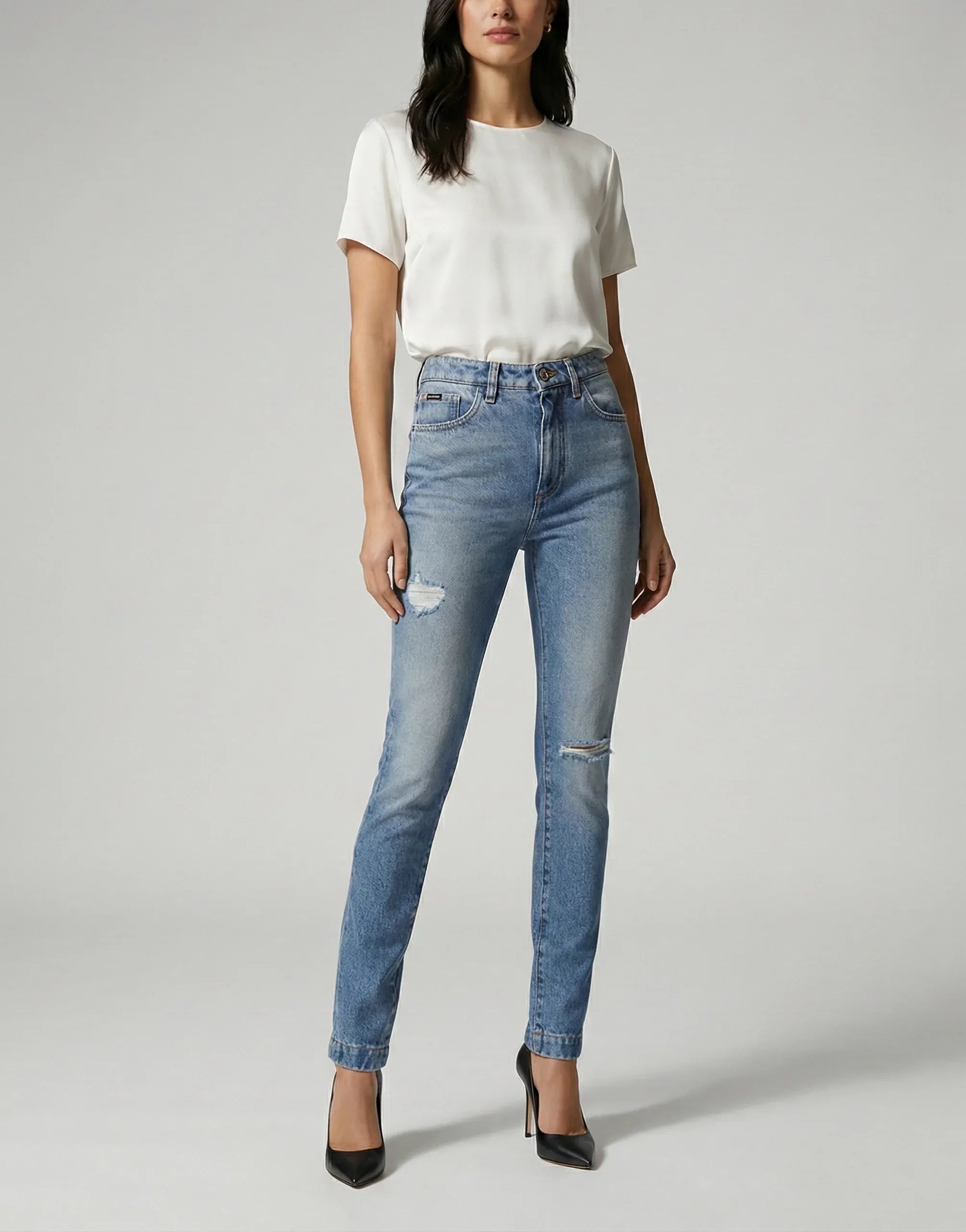 Dolce & Gabbana Blue Skinny High-Waist Denim Jeans