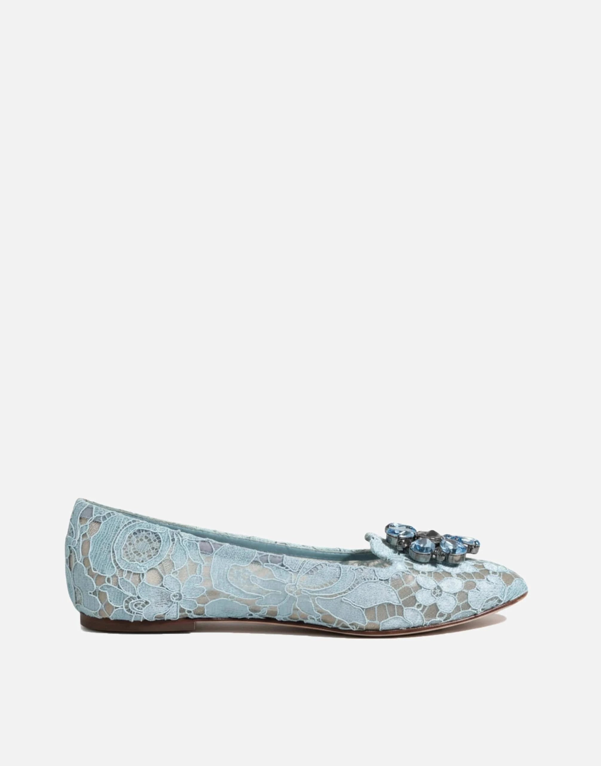 Dolce & Gabbana Blue Vally Taormina Lace Ballerina Flats